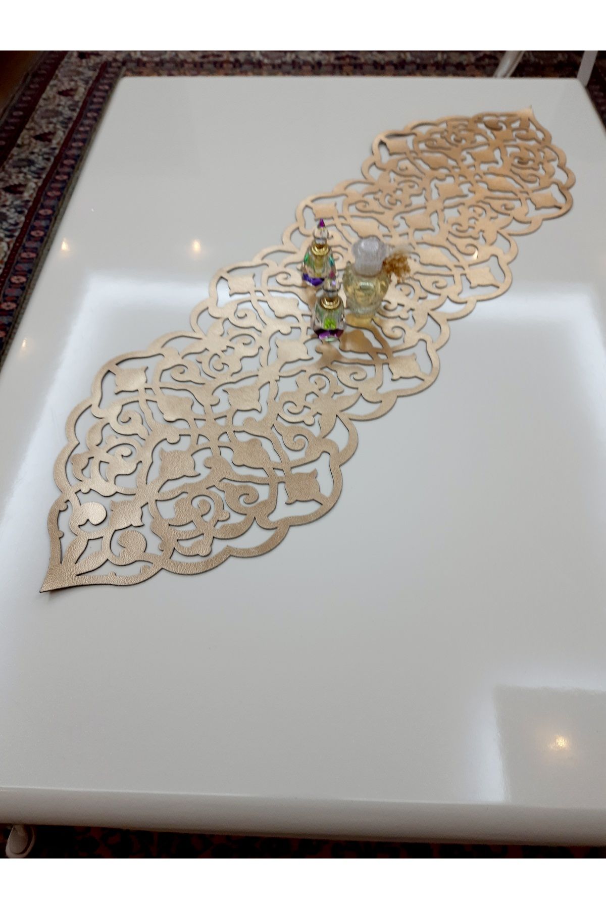 SEHARA 1 Adet Runner /140x40cm/VARAKLI GOLD/suni Deri/battal boy