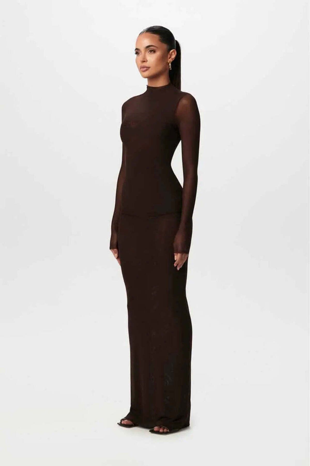 American Rag Cie Mesh Sheer Maxi Top - Şık ve Konforlu, %95 Naylon, %5 Spandeks