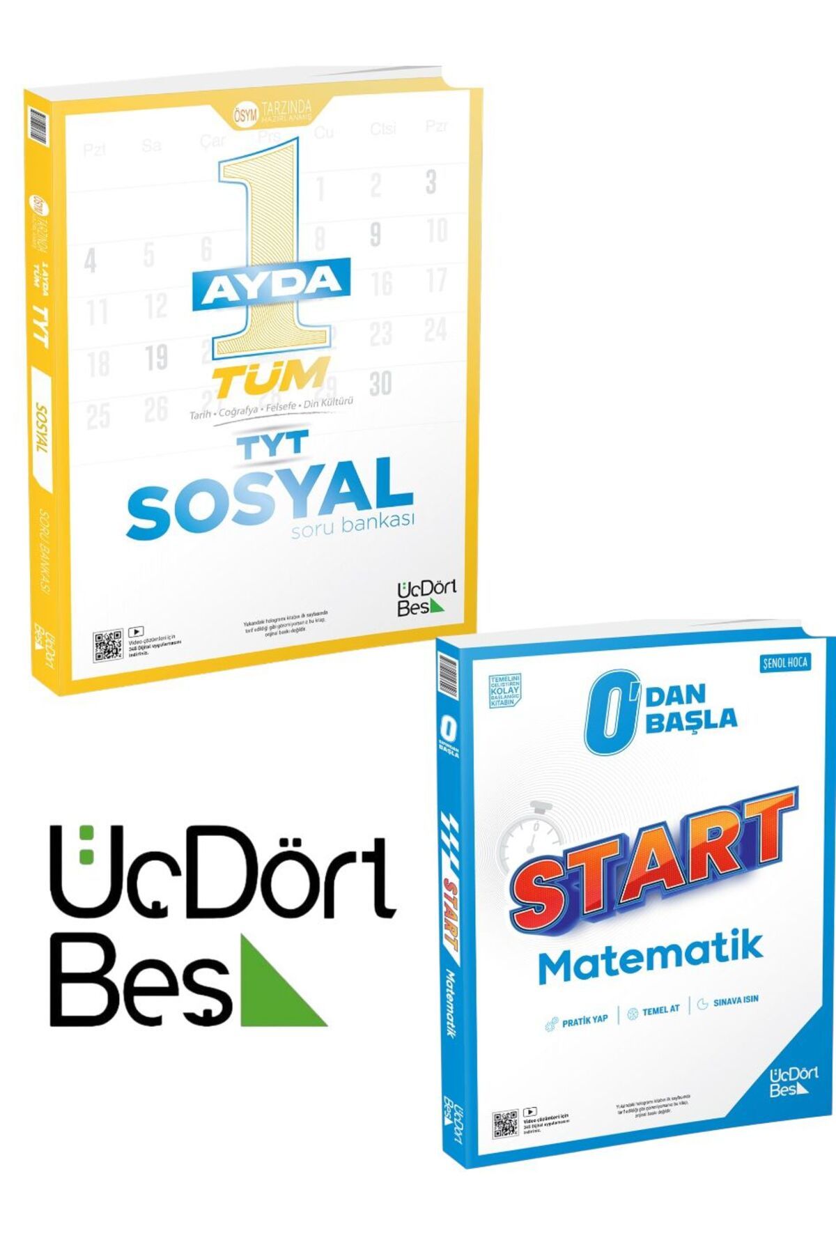 Üç Dört Beş Yayıncılık 345 - 1 Ayda Tüm TYT Sosyal Soru Bankası Ve 345-TYT-AYT-KPSS Tüm Adaylara Start Matematik