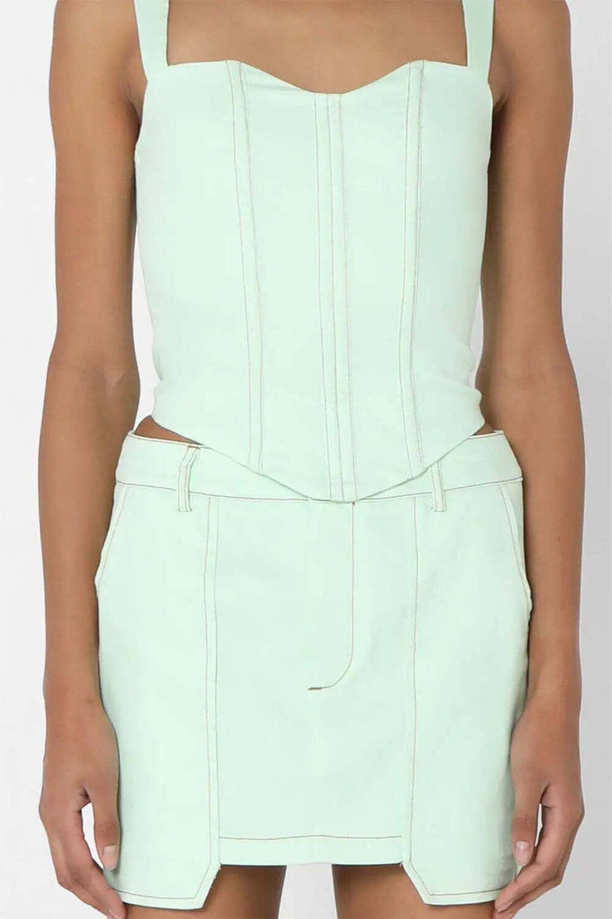 American Rag Cie Mint Yeşili Sweetheart Yaka Corset Üst - Şık ve Rahat Tasarım