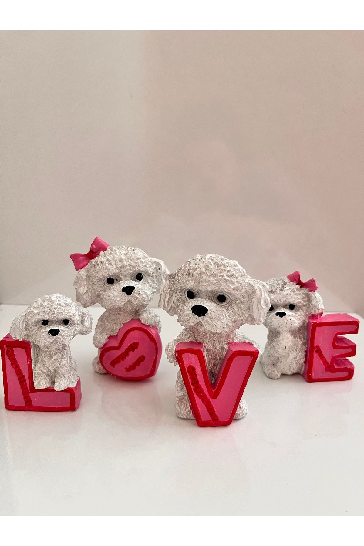 PRLY Love yazılı 4lü köpek 7-9 cm boy araligi