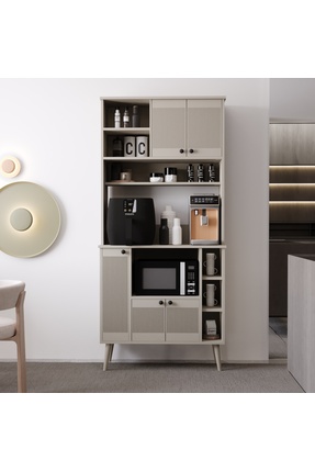 melura home Melura Kahve Ünitesi - Kahve Köşesi %100 Mdf 90 Cm Çok Amaçlı Dolap