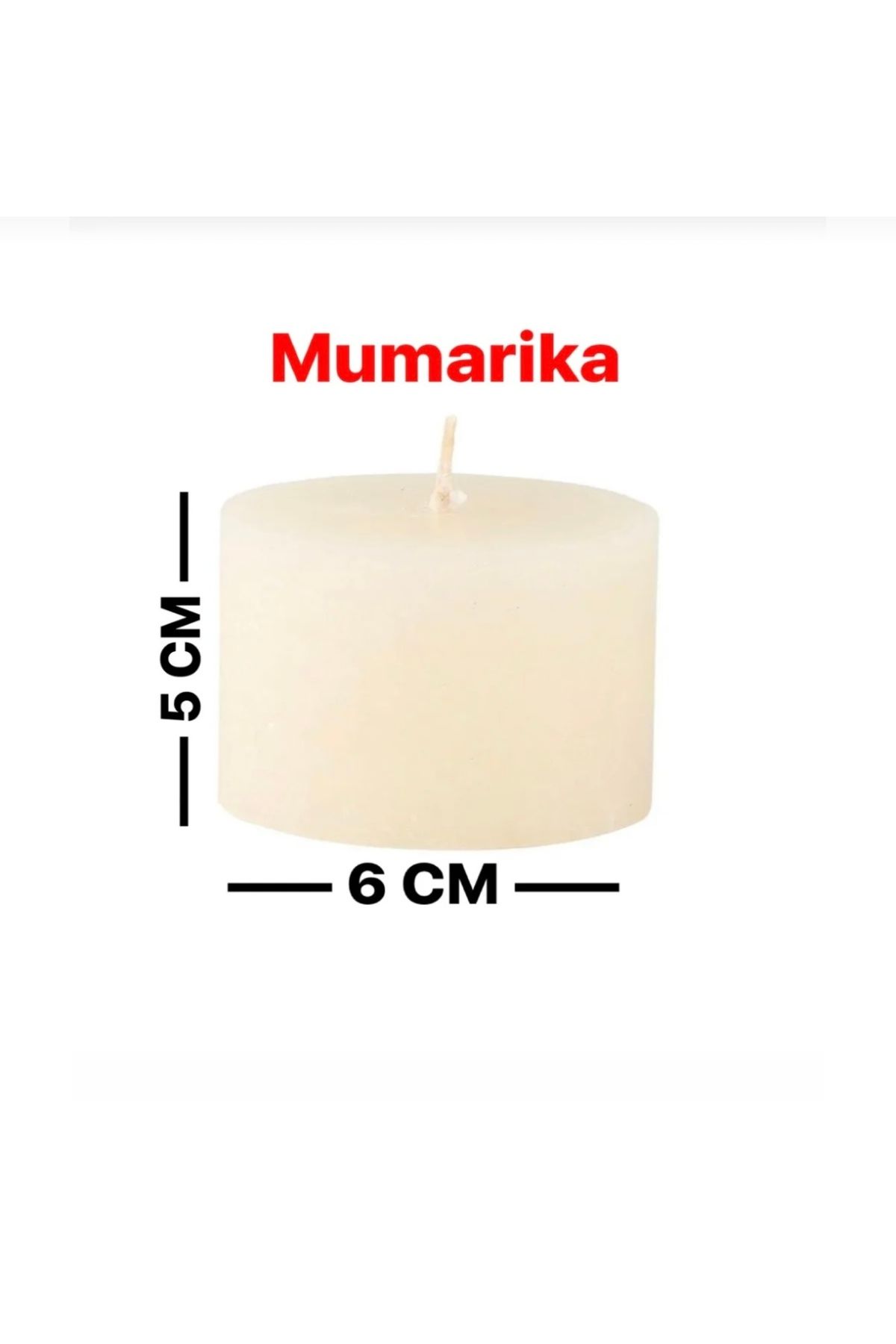 MUMARİKA Silindir Kütük Baton Mum 5 cm
