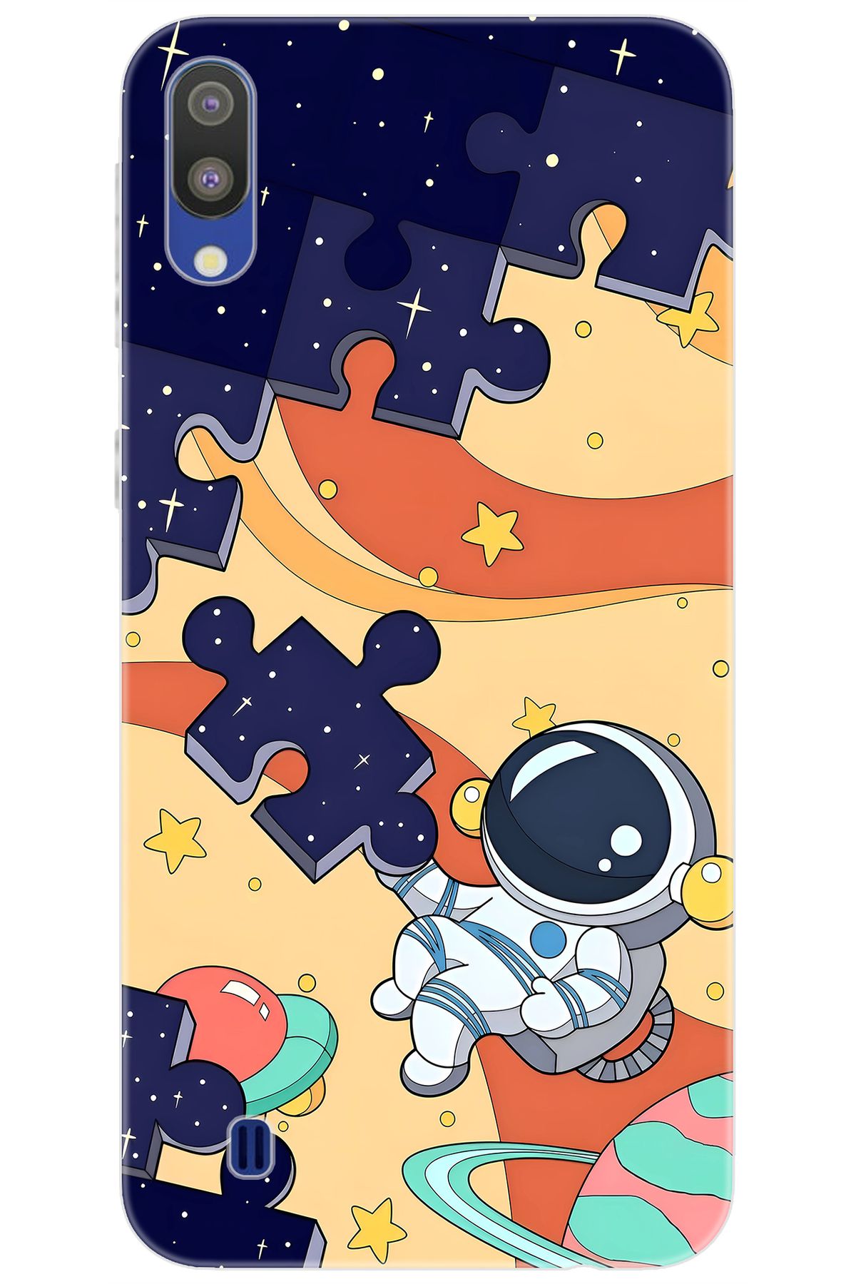 Ceppare Samsung Galaxy M10 (SM-M105F) Uyumlu Kılıf Desen Baskılı Silikon Astronot STK:646 CP-ODpQpvx