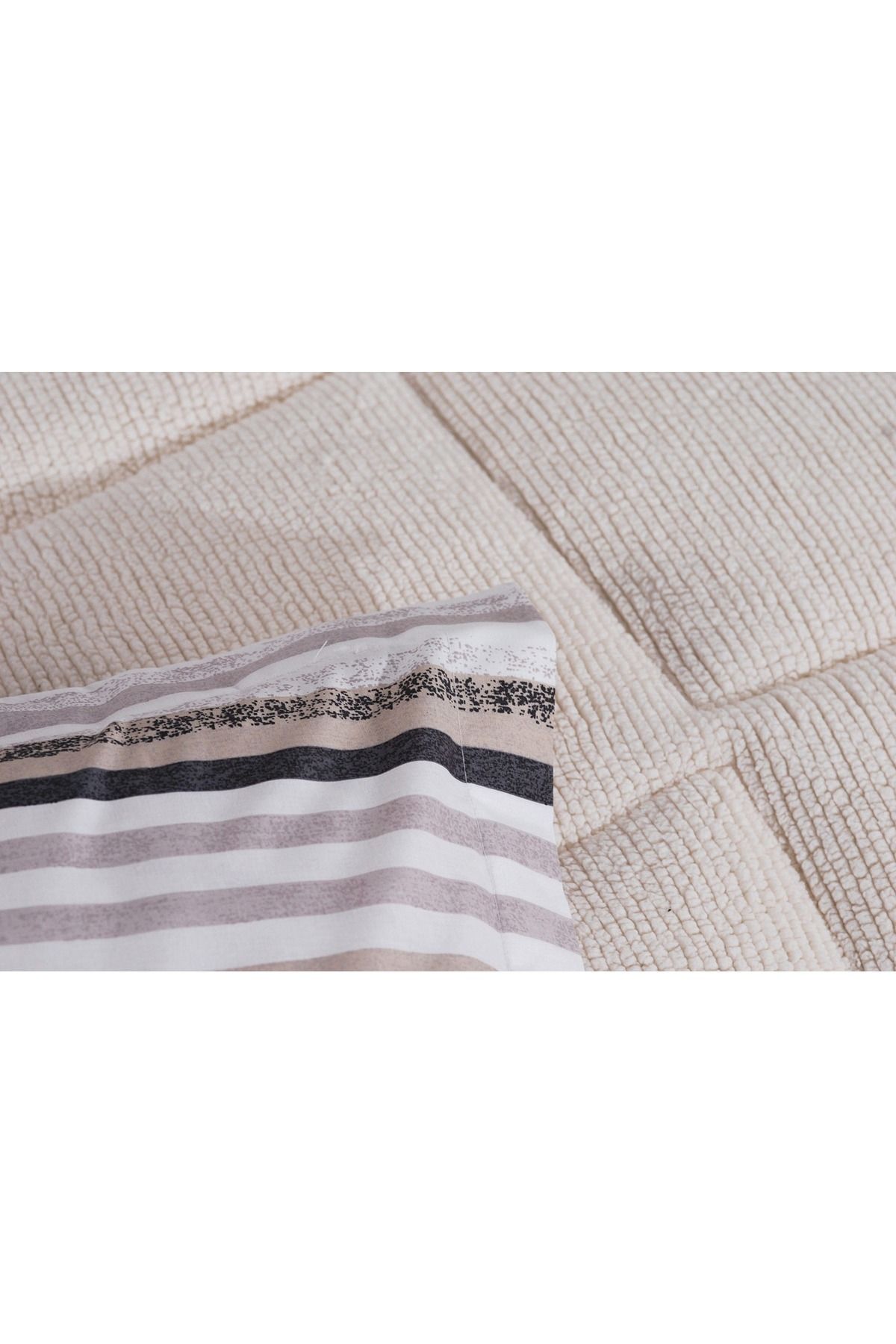 Stoffa Sherpa Krem Pamuk ve Kuzu Yünü Comforter Uyku Set