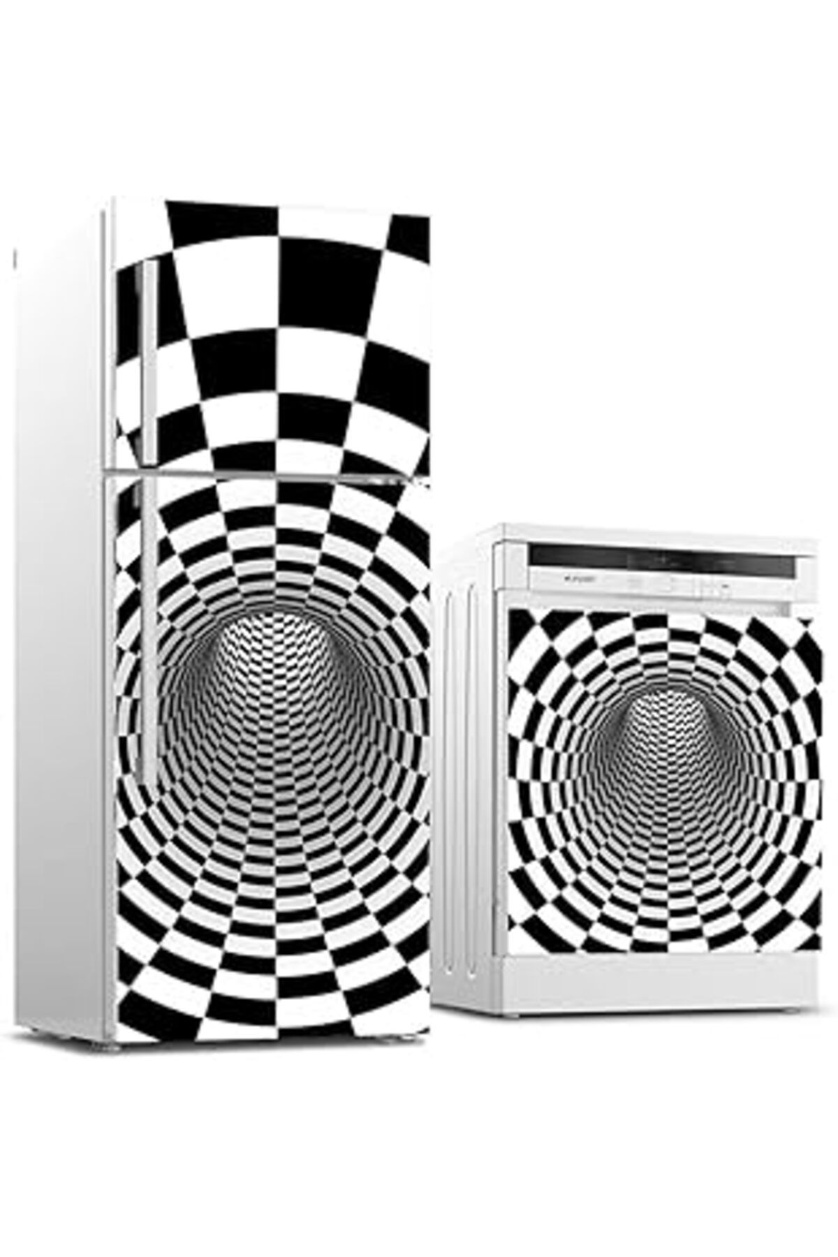 NETWORK ART Buzdolabı Ve Bulaşık Makinası Beyaz Eşya Sticker Kaplama 3D Tünel