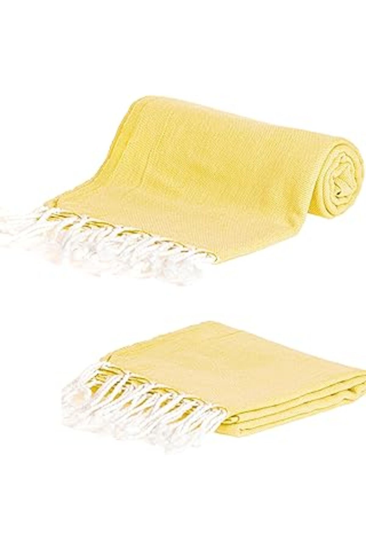 Mu Art Ahşap Konart Home Vücut Ve Baş Ince Havlu Seti - Plaj - Havuz- Fitness Için Uygun - Düz Sarı
