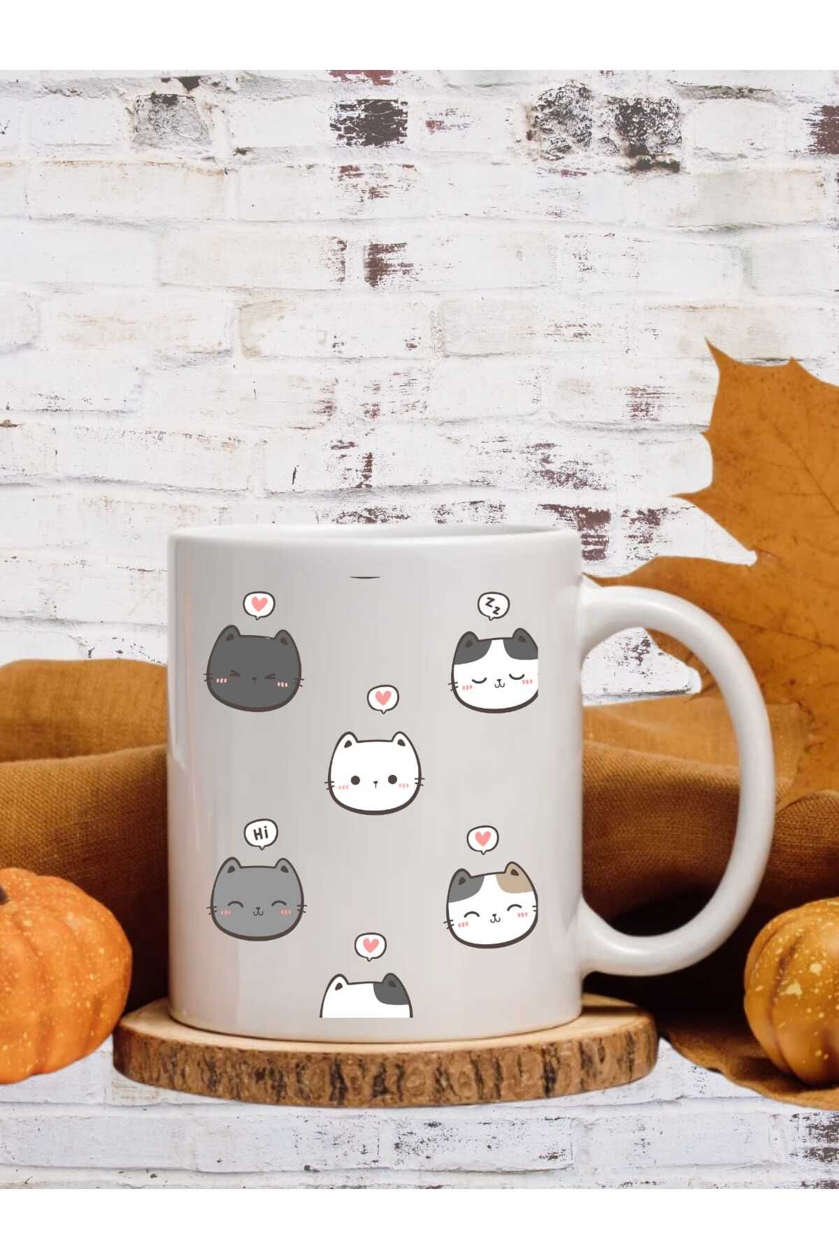 Home MİNİMAL KEDİ TASARIMLI ÇİFT TARAF BASKILI PORSELEN KUPA BARDAK