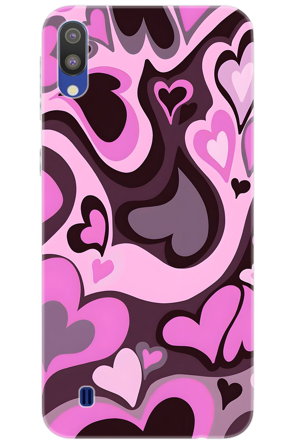 Ceppare Samsung Galaxy M10 (SM-M105F) Uyumlu Kılıf Desen Baskılı Silikon Kalp Dalgası STK:724 CP-Z7CcaBQ