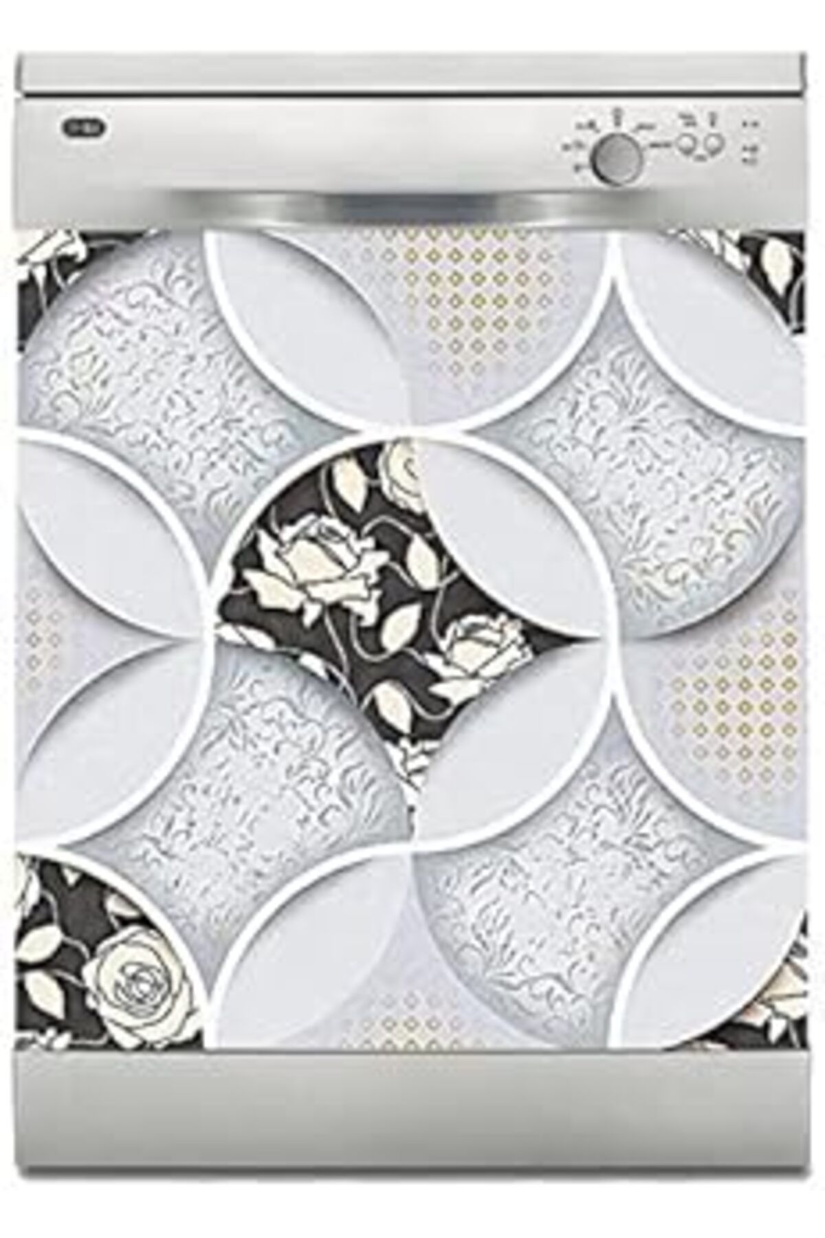 NETWORK ART Bulaşık Makinesi Sticker Kaplama Beyaz Eşya Kaplama Duvar Karo
