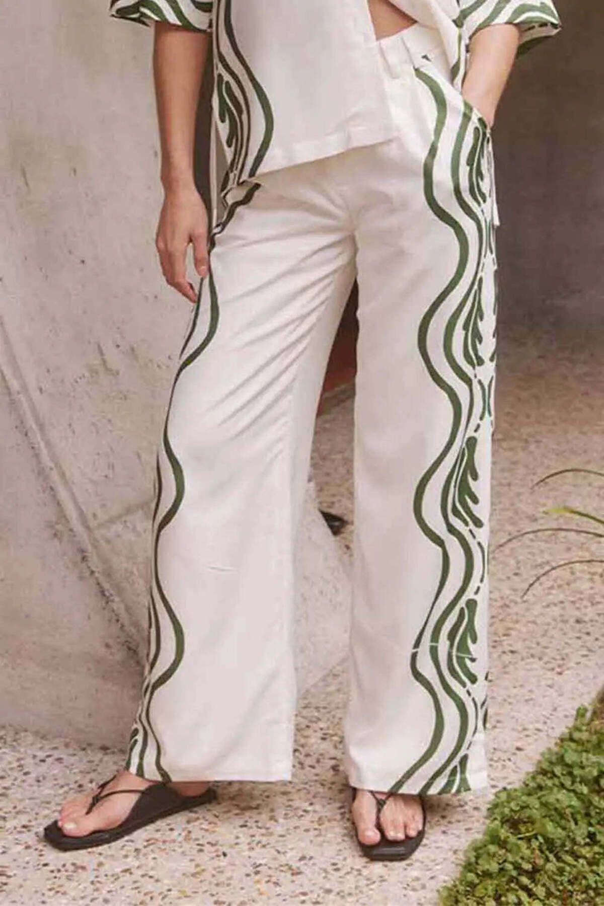 American Rag Cie Şık ve Rahat Atheni Pant: Modern Dalgaların Yansıması (97% Polyester)