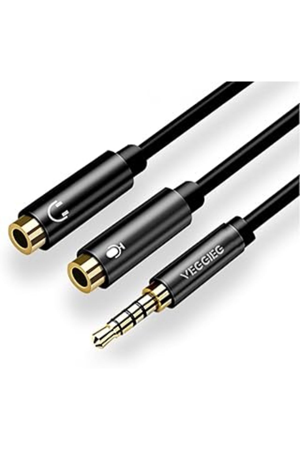 Qedii Veggieg 3.5Mm Kulaklık Ve Mikrofon Birleştirici Y Kablo