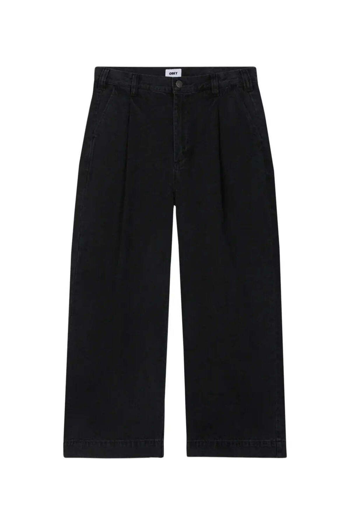 American Rag Cie Oliver Denim Pleated Pant: %100 Pamuklu Siyah Erkek Pantolonu - Şık ve Rahat