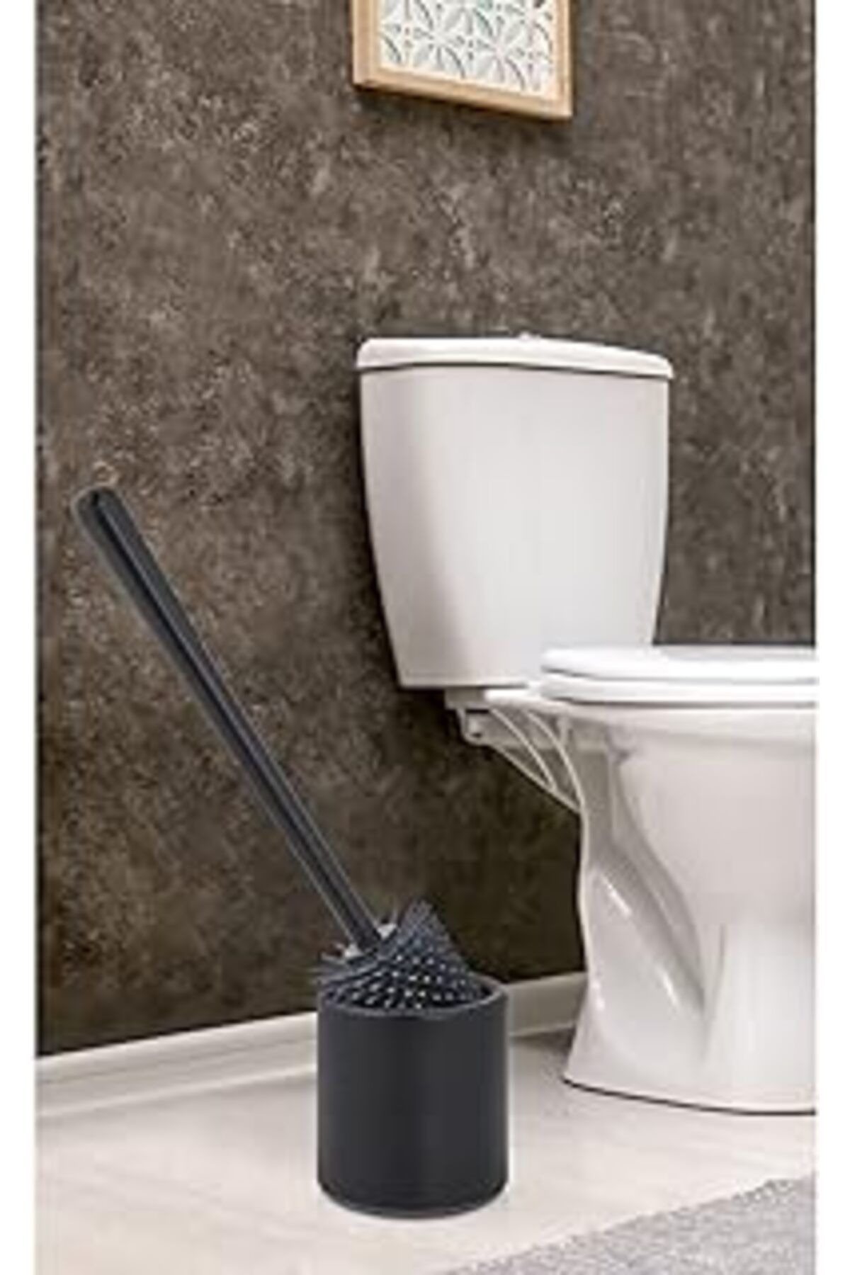 NETWORK ART Silikon Wc Tuvalet Banyo Fırçası Klozet Fırçası Oval Siyah