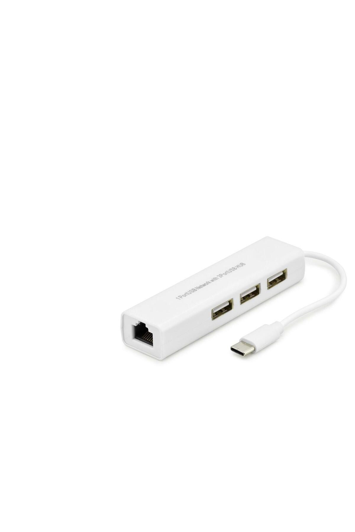 Skygo Type-C Hub Combo 3*Usb + Lan Beyaz (Macbook) HDX7007