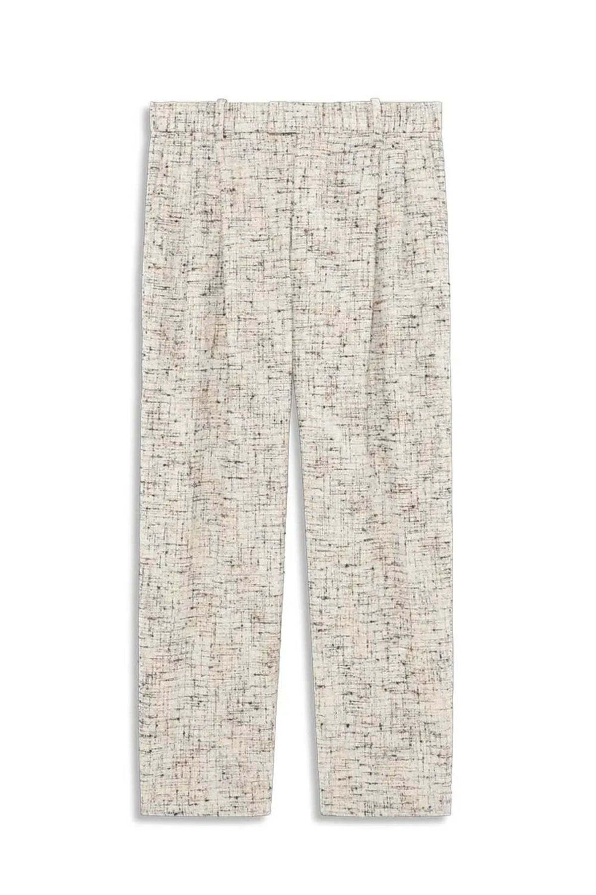American Rag Cie Erkekler İçin Ecru İkili Plise Tweed Pantolon - Rahat Kesim ve Şık Tasarım