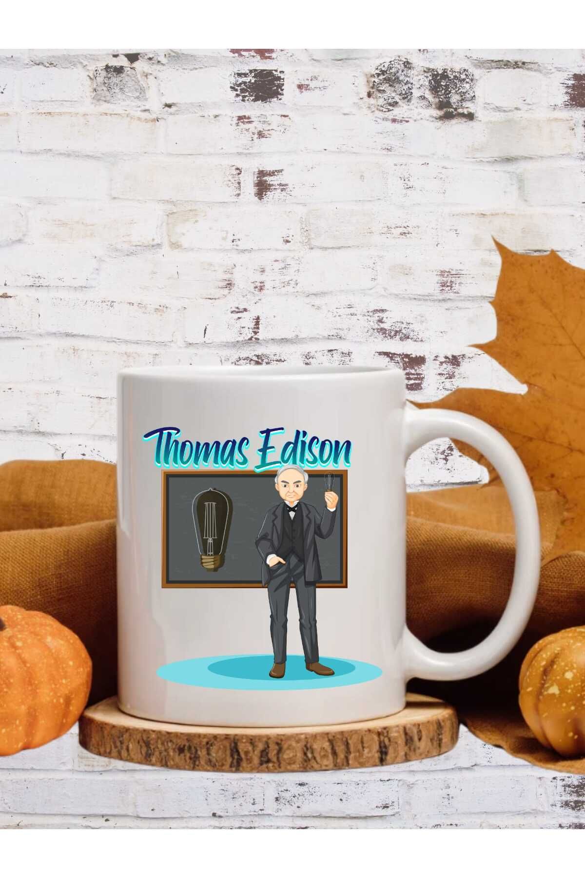 Home Thomas Edison TASARIMLI ÇİFT TARAF BASKILI PORSELEN KUPA BARDAK