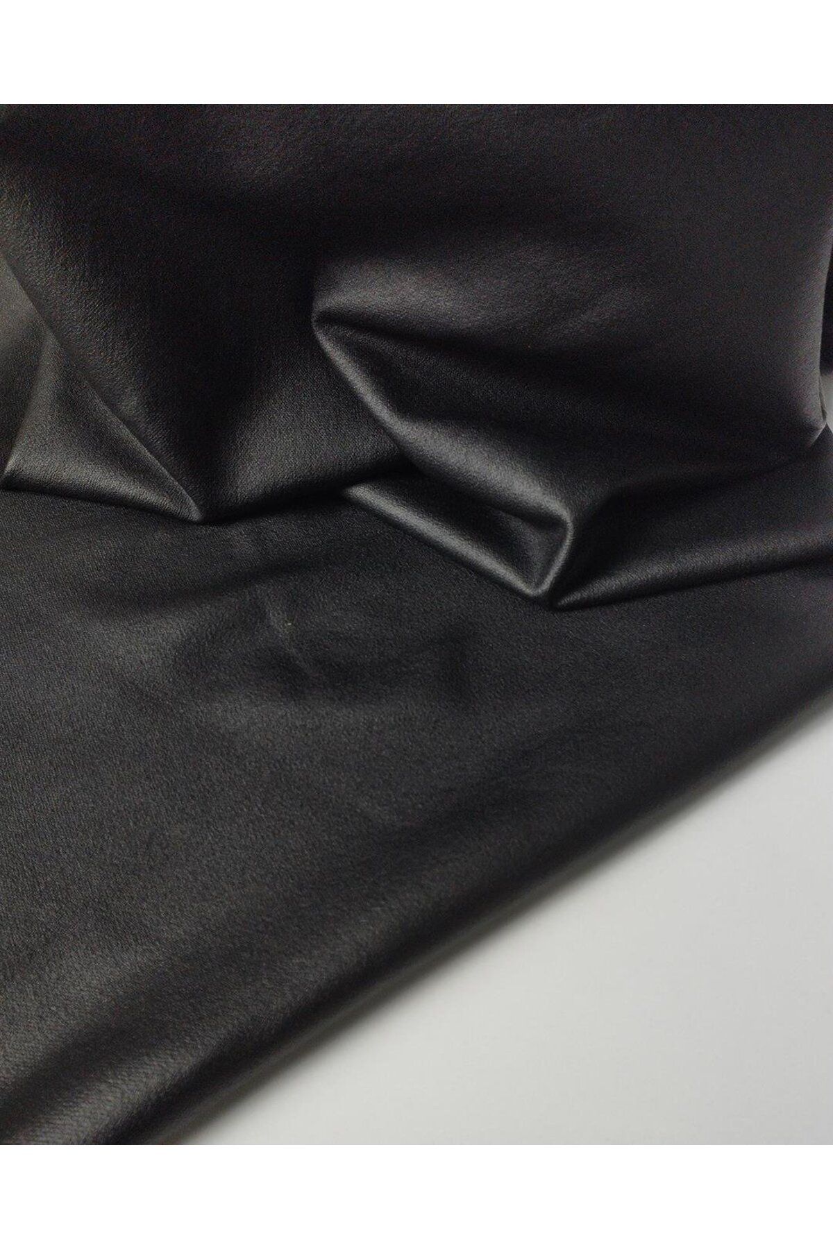 Kumaş Parça-TEK EN Tok negru învelit tricotat interlock elastic (lățime 95 cm x lungime 270 cm) 2