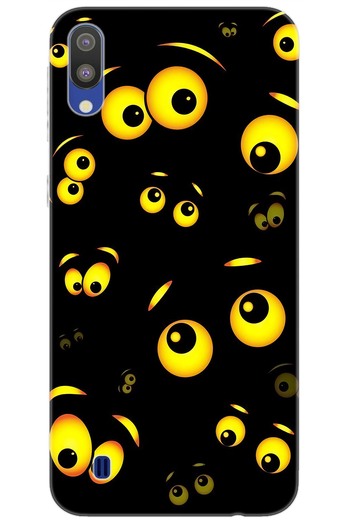 Ceppare Samsung Galaxy M10 (SM-M105F) Uyumlu Kılıf Desen Baskılı Silikon Emoji Gözler STK:746 CP-mDrF9YF