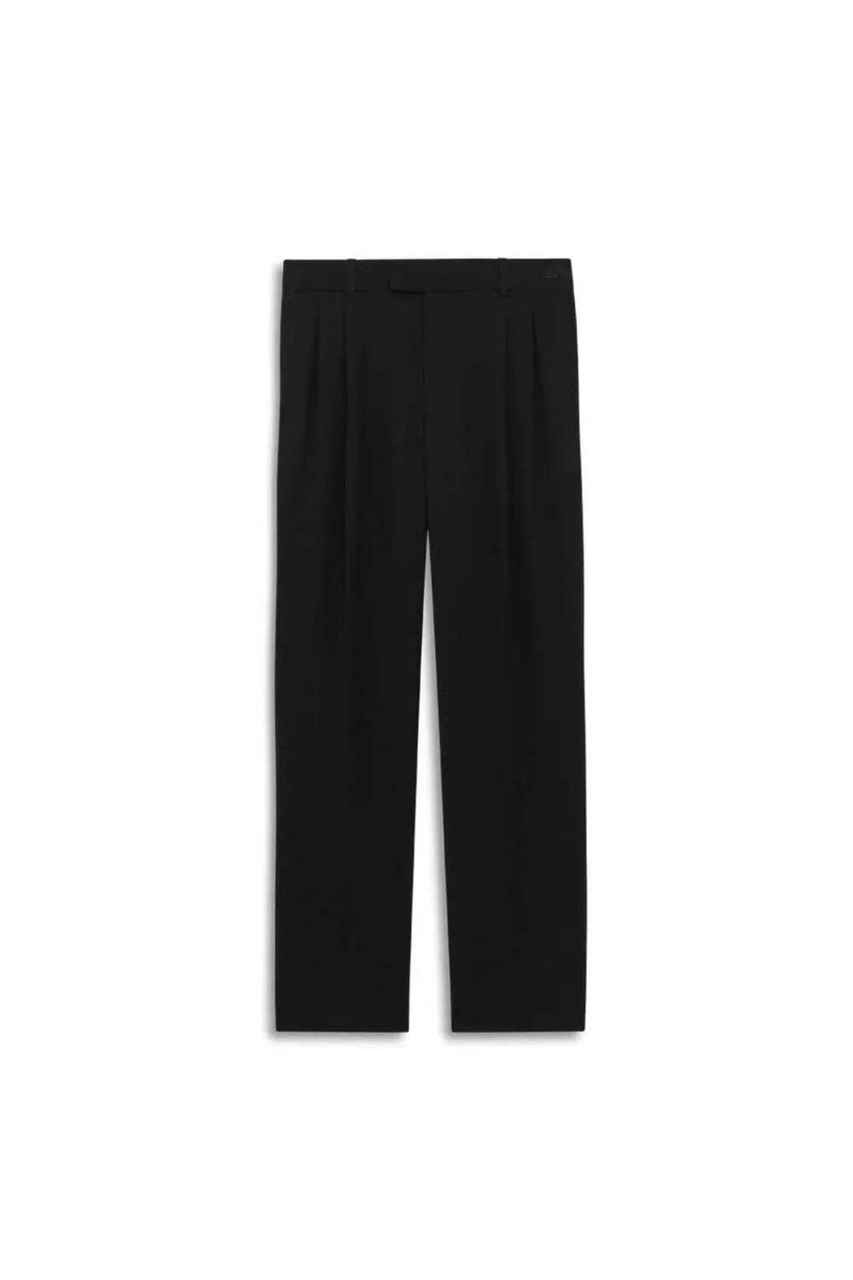 American Rag Cie Şık ve Rahat Le Pantalon Golfeur Siyah Yün Karışımlı Pantolon