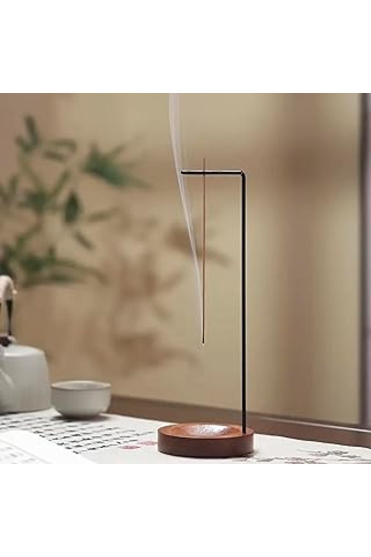 Mu Art Ahşap Çubuk Tutucu Ve Tütsü Tutacak Ayrılabilir Demir Çubuk Parçalı Altı Ahşap Gövde Tütsülük Brülörü Ev