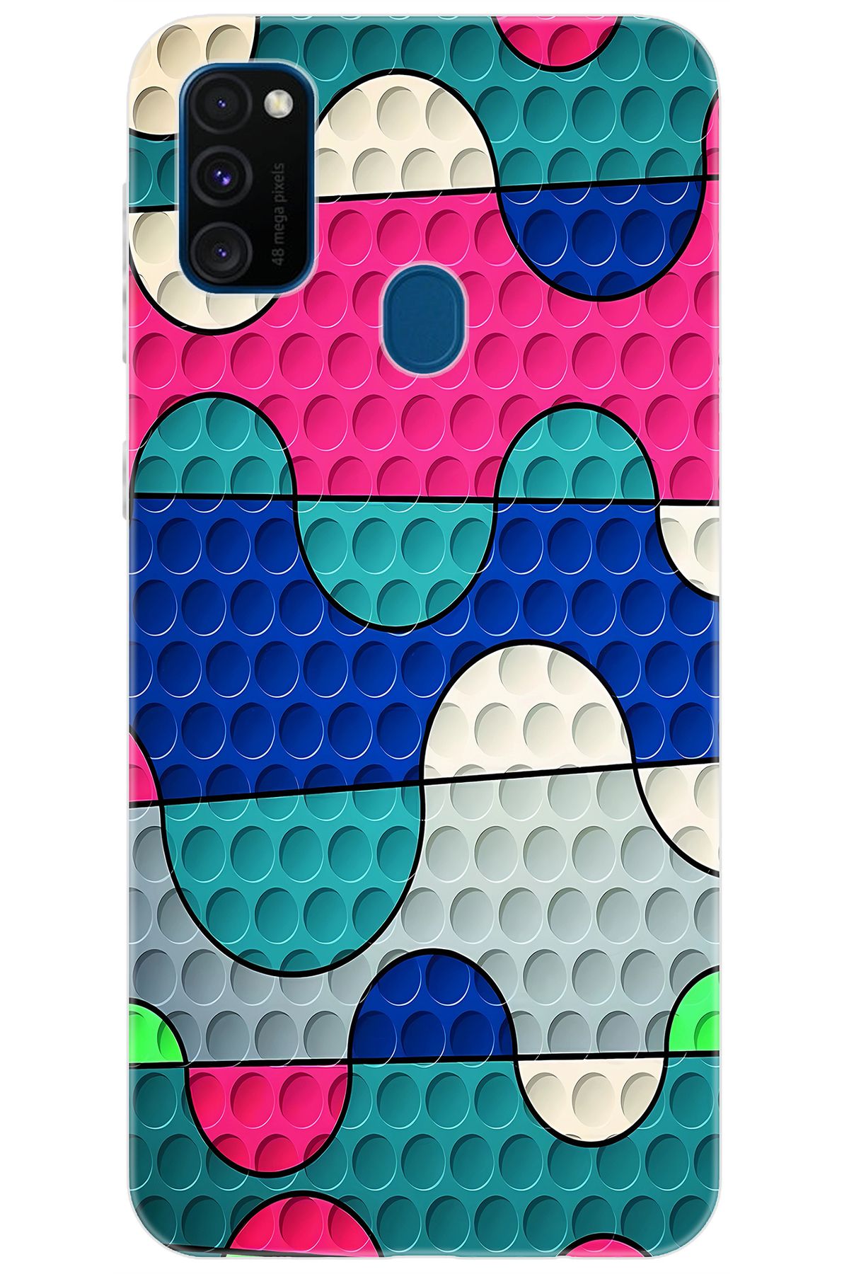 Ceppare Samsung Galaxy M30S (SM-M307F) Uyumlu Kılıf Desen Baskılı Silikon Renk Dalgası STK:629 CP-ItwfXj3