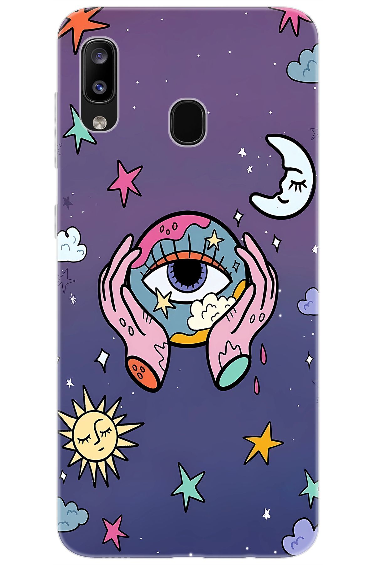 Ceppare Samsung Galaxy M10S (SM-M107F) Uyumlu Kılıf Desen Baskılı Silikon Dünya Gözü STK:668 CP-QQHcpQ4