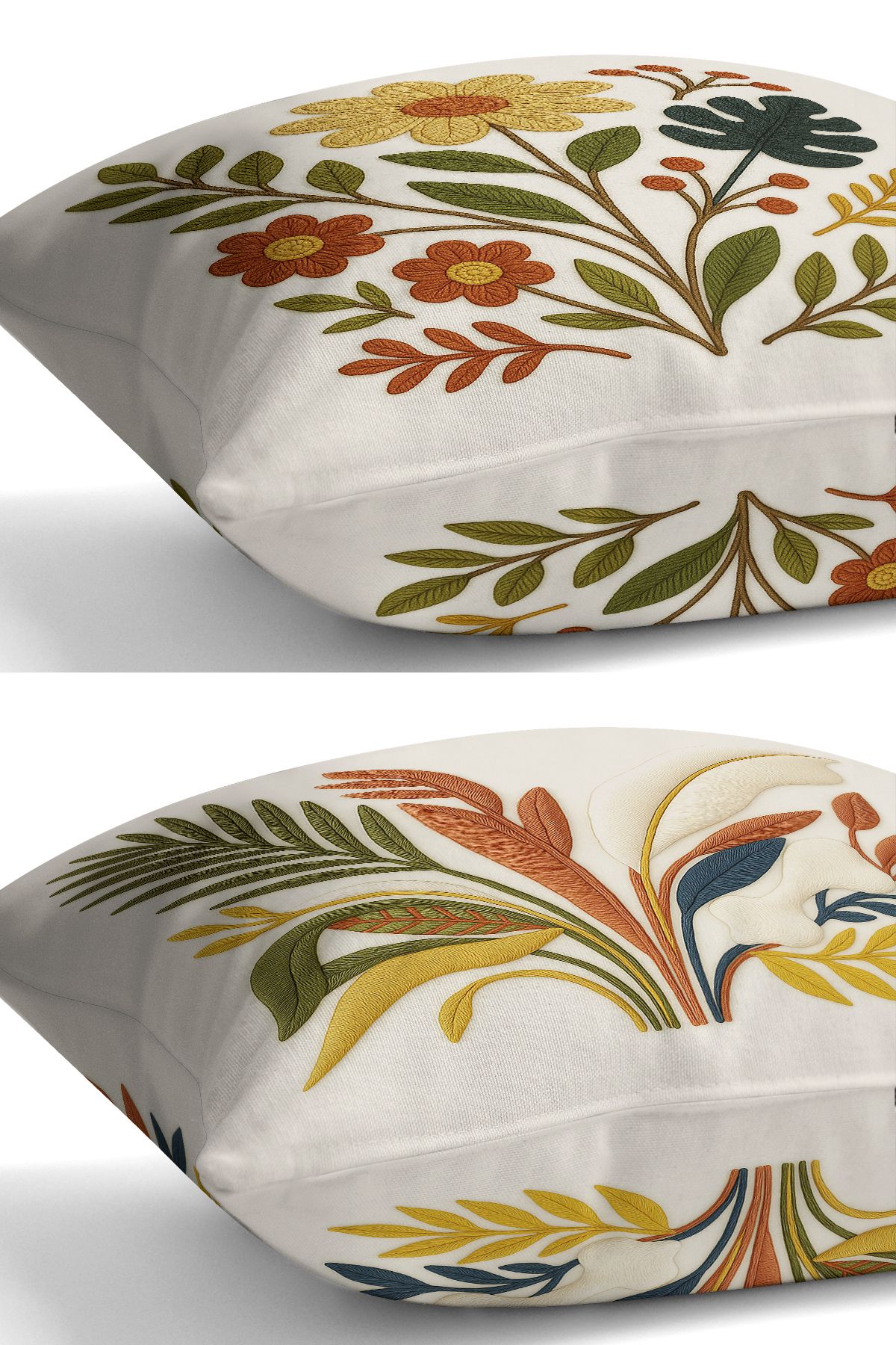 Bertille Home-Set de 3 huse de pernă cu imprimare digitală pe două părți (aspect de broderie cu model de puncție) 6