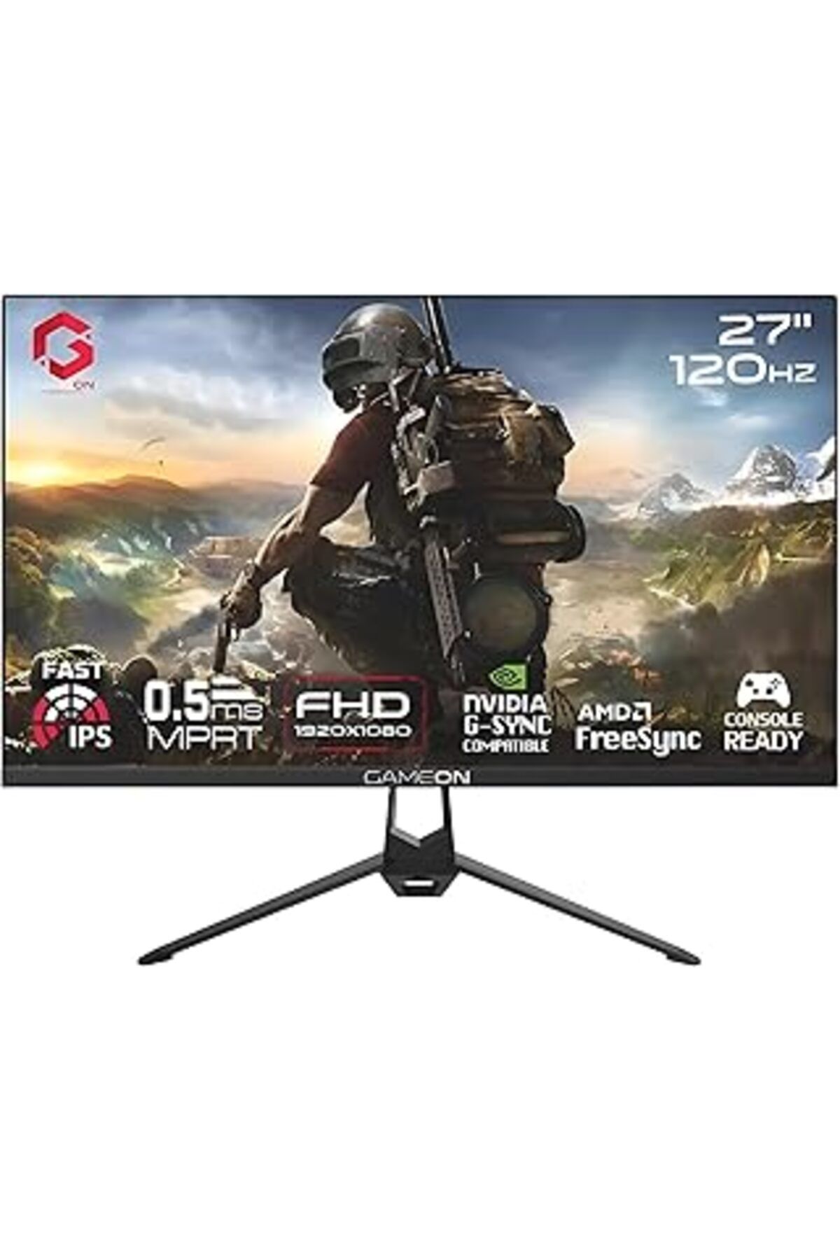 NETWORK ART Gameon Goes27Fhd120Ips 27" Fhd, 120Hz, Mprt 0.5Ms, Hdmi 2.1, Ps5 Destekli Çerçevesiz Ips Siyah Oyun
