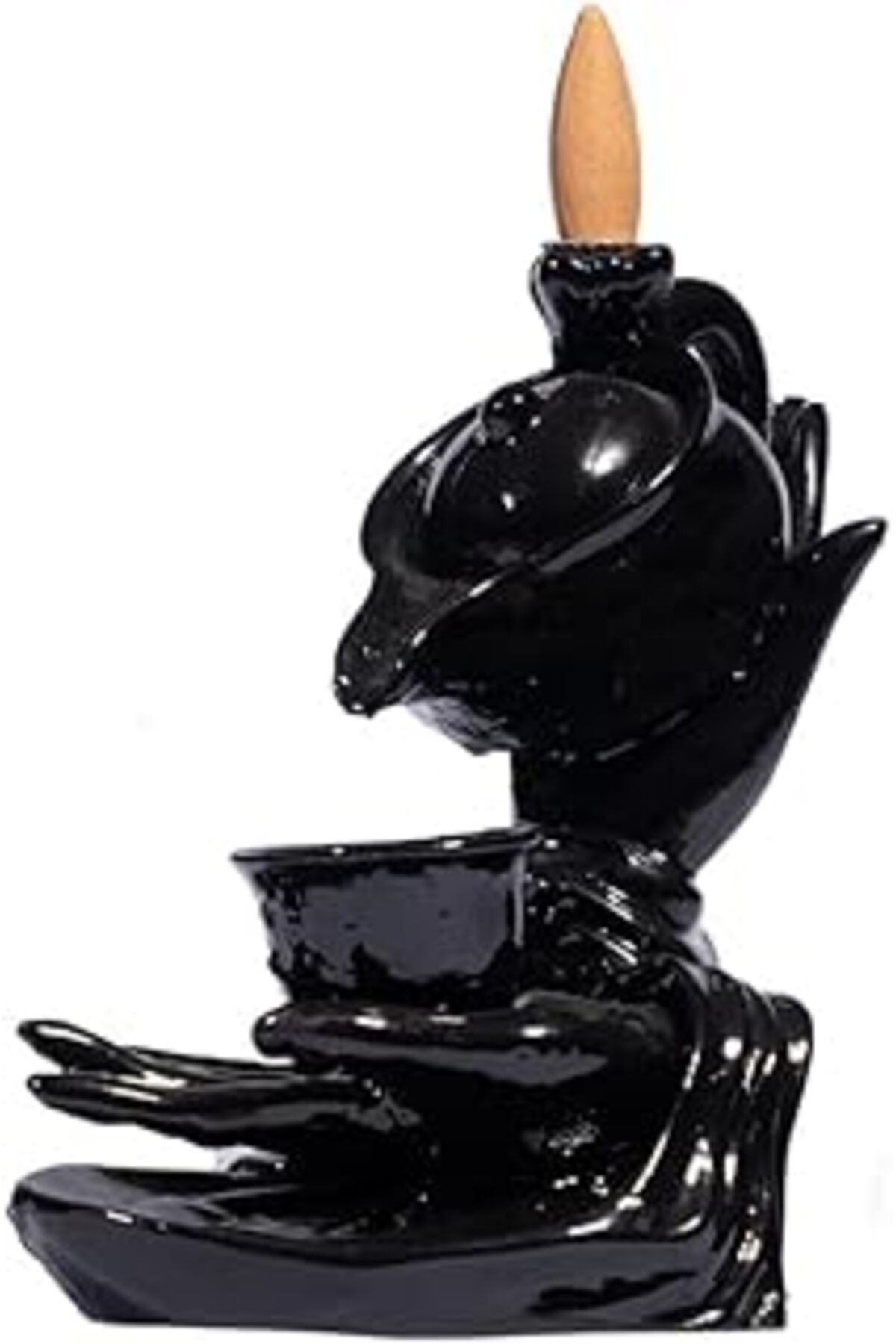 Mu Art Ahşap Himeros Home Geri Akışlı Mistik Saraswati El Tütsülük + 2 Konik Tütsü Hediyelik Konik Tütsü, Geri A