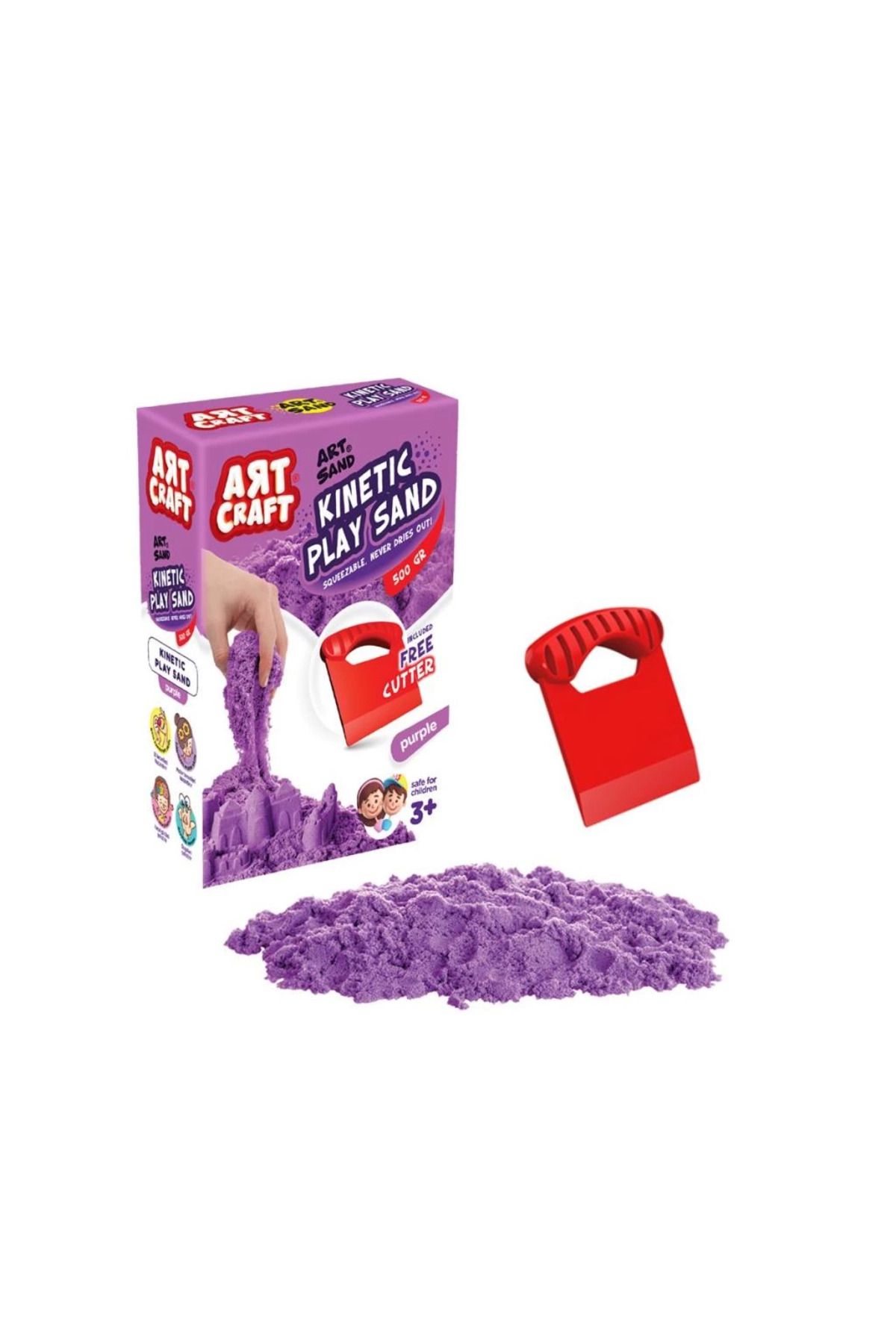 adden BFS 03689 Aksesuarlı Mor Kinetik Oyun Kumu 500 gr -Dede