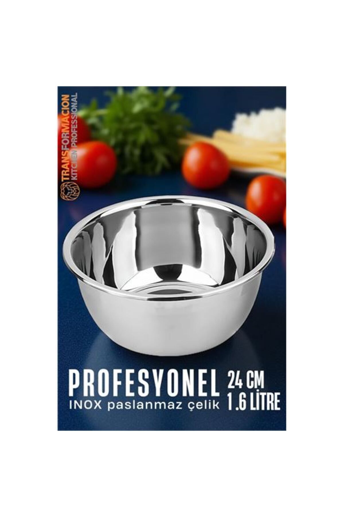 Toptan Bulurum Inox Kase - 24 Cm 1.6 Litre Karıştırma Kabı Profesyonel 304 Paslanmaz Çelik