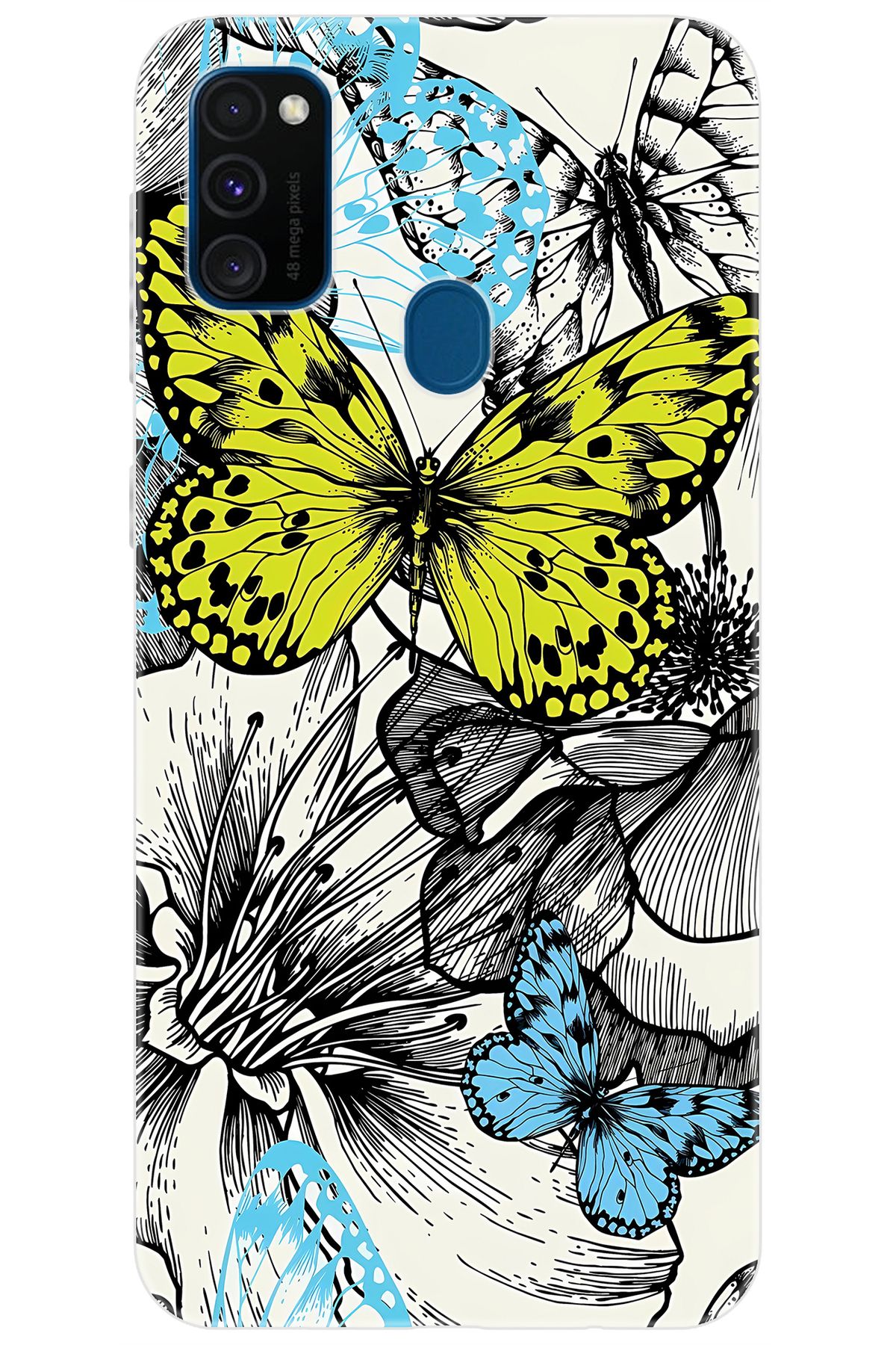 Ceppare Samsung Galaxy M30S (SM-M307F) Uyumlu Kılıf Desen Baskılı Silikon Kelebek STK:647 CP-9nkRyVp