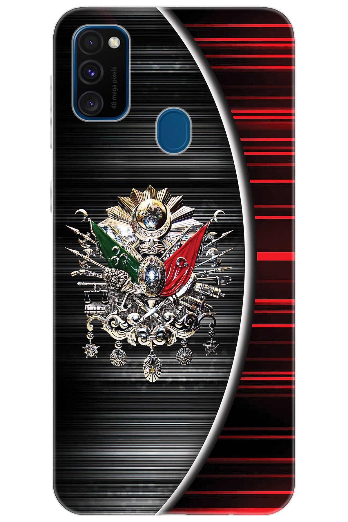 Ceppare Samsung Galaxy M30S (SM-M307F) Uyumlu Kılıf Desenli Silikon Osmanlı Tuğra Tasarım STK:410 CP-tFbhQQM