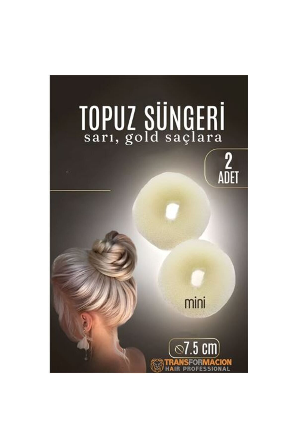 Toptan Bulurum GOLD Mini Saç Topuz Süngeri 2 ADET 7.5 CM Çap 3 cm Kalınlık