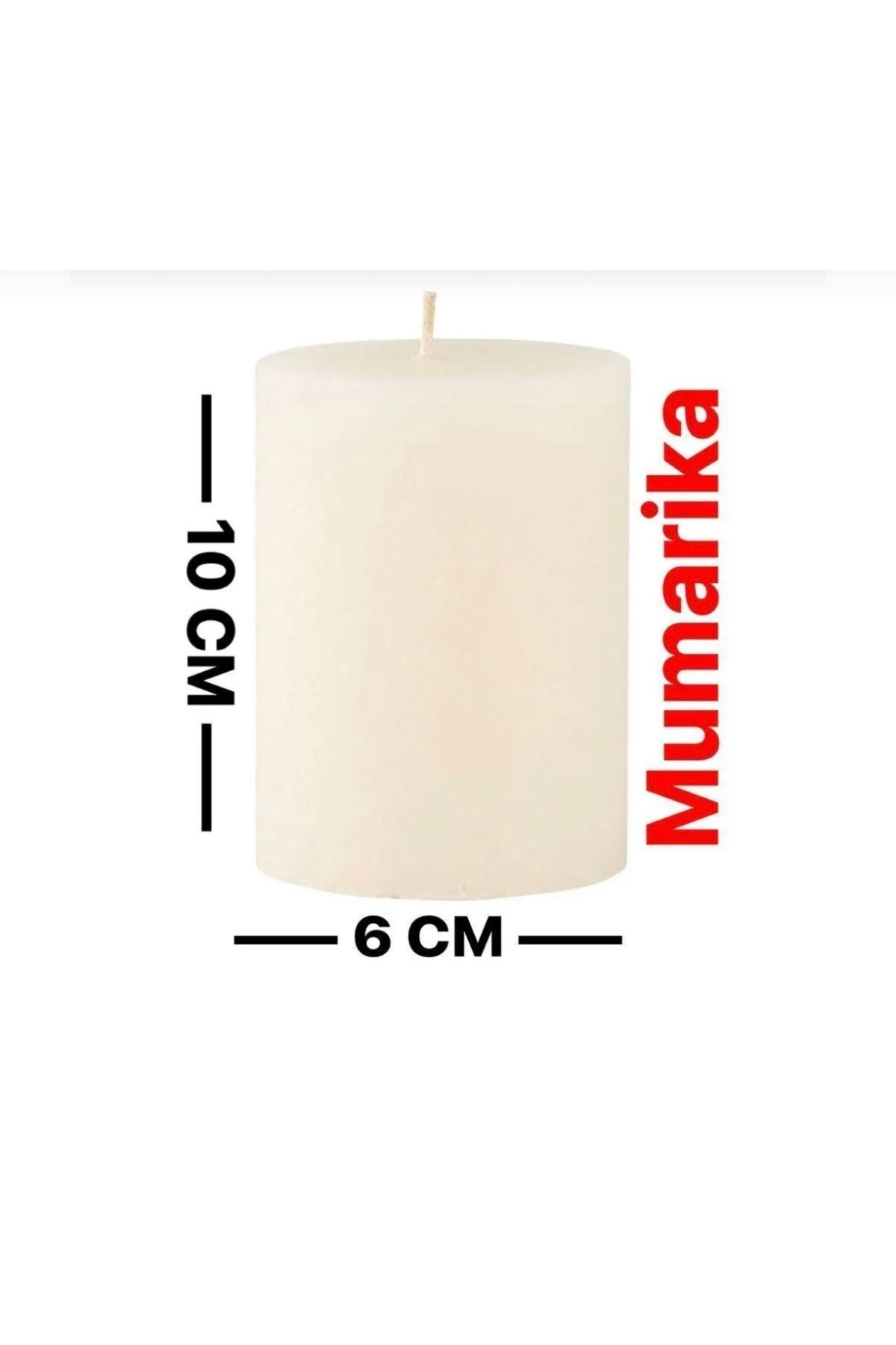 MUMARİKA Baton Kütük Silindir Mum 10 Cm
