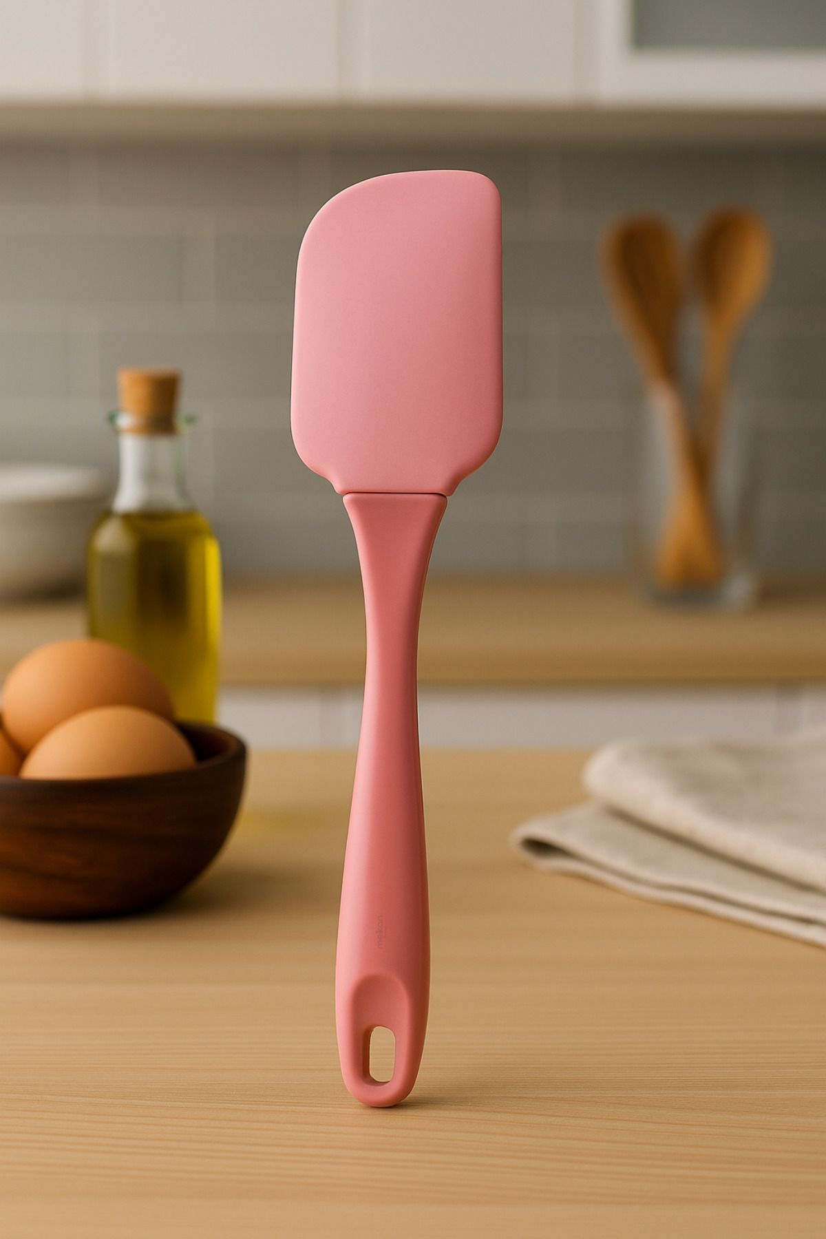 Melkan Home Isıya Dayanıklı Silikon Spatula – Pembe, Esnek ve Ergonomik Yapışmaz Hamur Spatulası