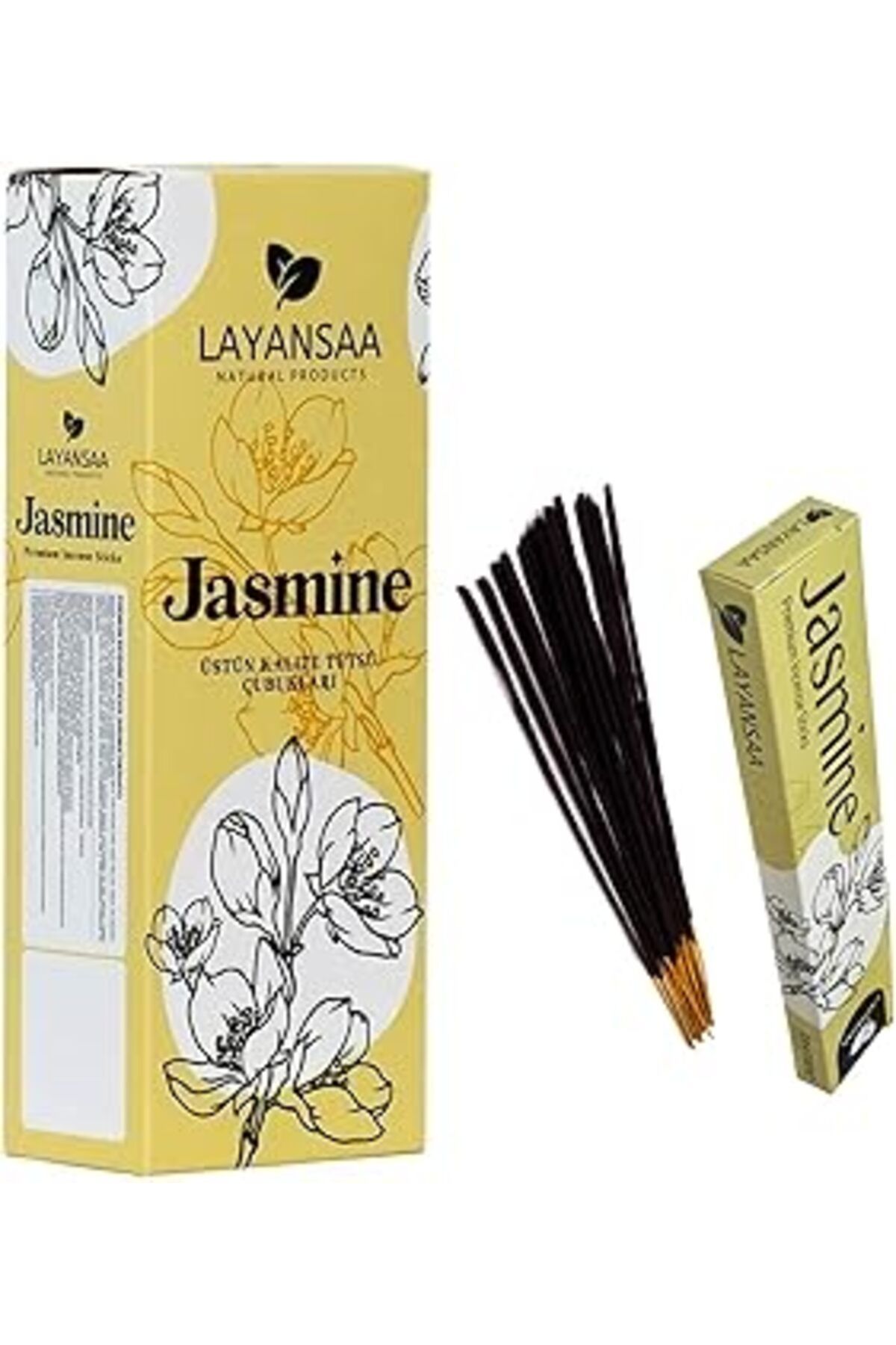 NETWORK ART Layansaa Yasemin (JASMİNE) Kokusu Özel Aroma Kokusu Agarbatti Arınma 20 Adet 1 Paket Çubuk Tütsü