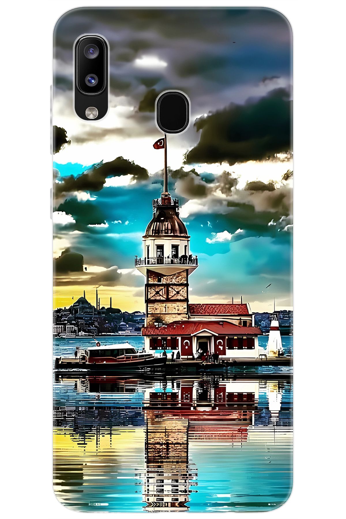Ceppare Samsung Galaxy M10S (SM-M107F) Uyumlu Kılıf Desen Baskılı Silikon Kız Kulesi STK:692 CP-WVzlfoF