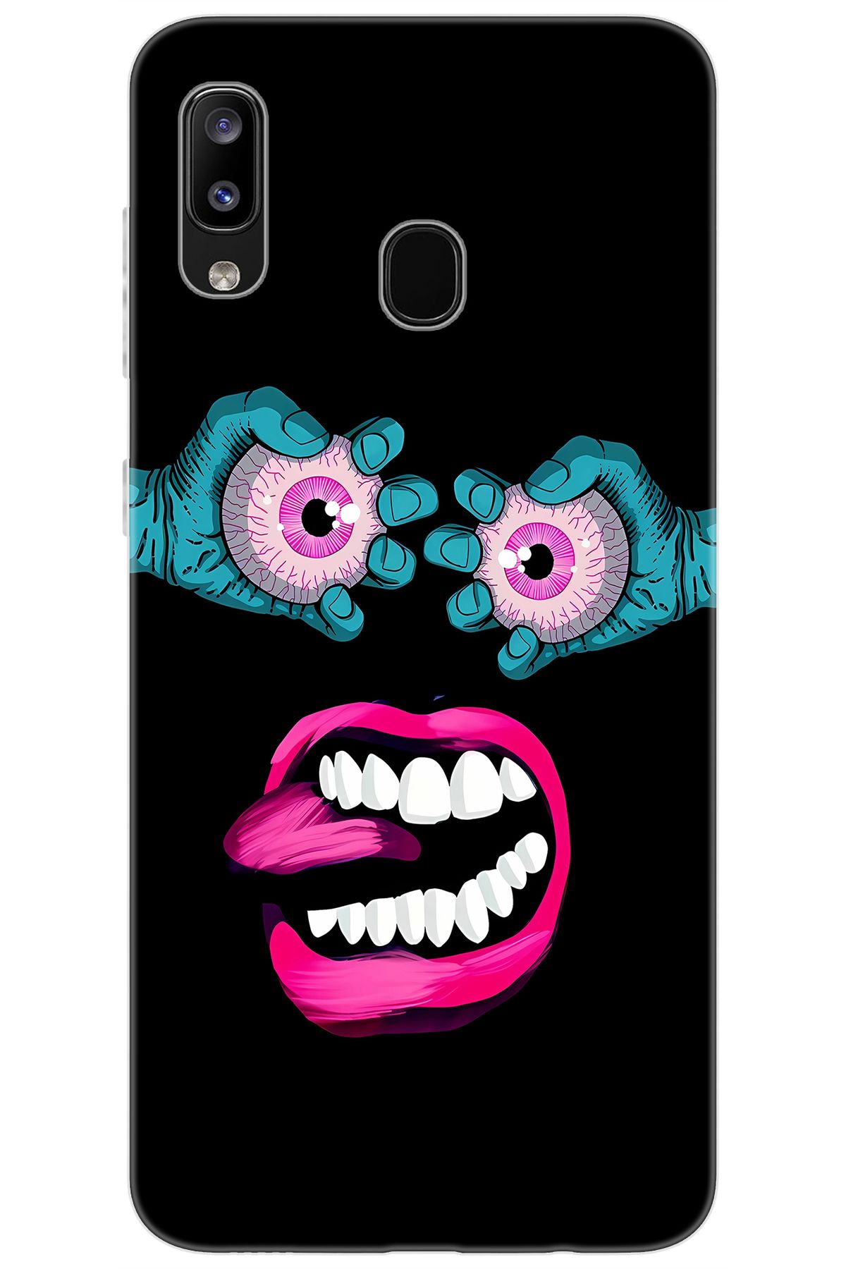 Ceppare Samsung Galaxy M10S (SM-M107F) Uyumlu Kılıf Desen Baskılı Silikon Çılgın Gözler STK:657 CP-QUao5gl