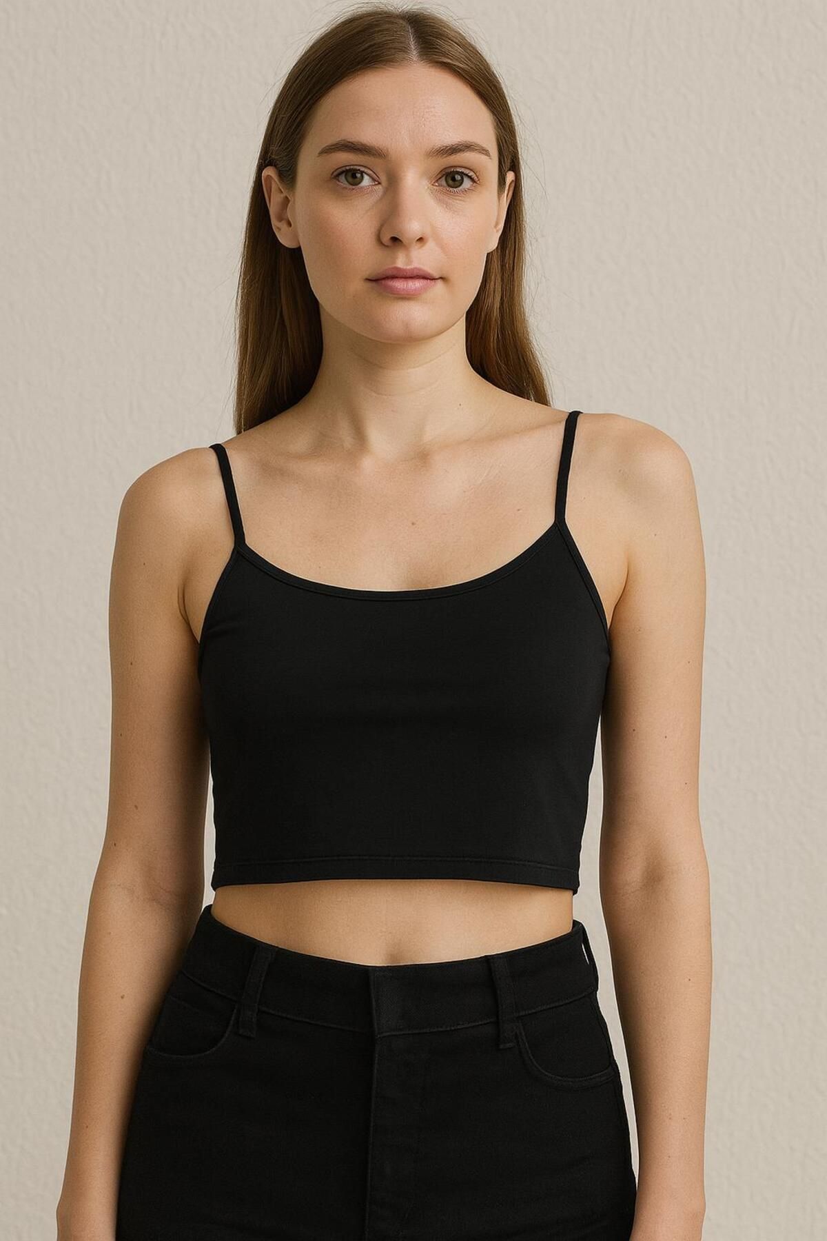 Fibula Moda Kadın İp Askılı Crop