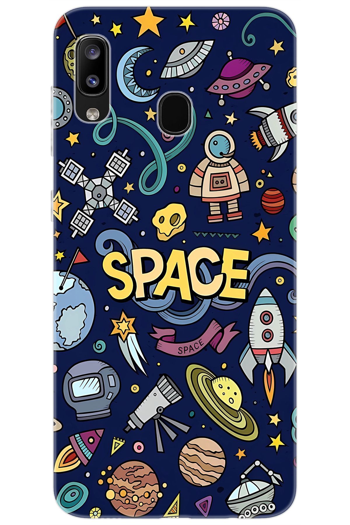 Ceppare Samsung Galaxy M10S (SM-M107F) Uyumlu Kılıf Desen Baskılı Silikon Space STK:623 CP-NRt5j5G
