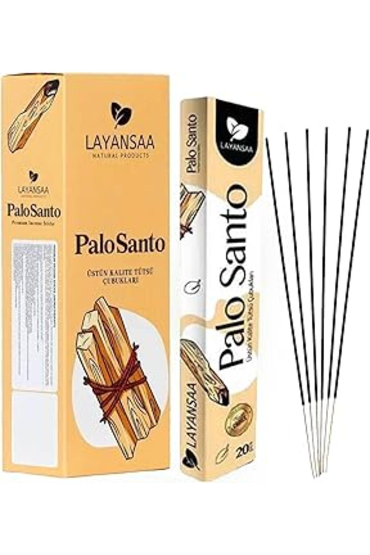 Mu Art Ahşap Layansaa Palo Santo (KUTSAL AĞAÇ) Kokusu Agarbatti Özel Aroma Kokusu 20 Adet 1 Paket Çubuk Tütsü