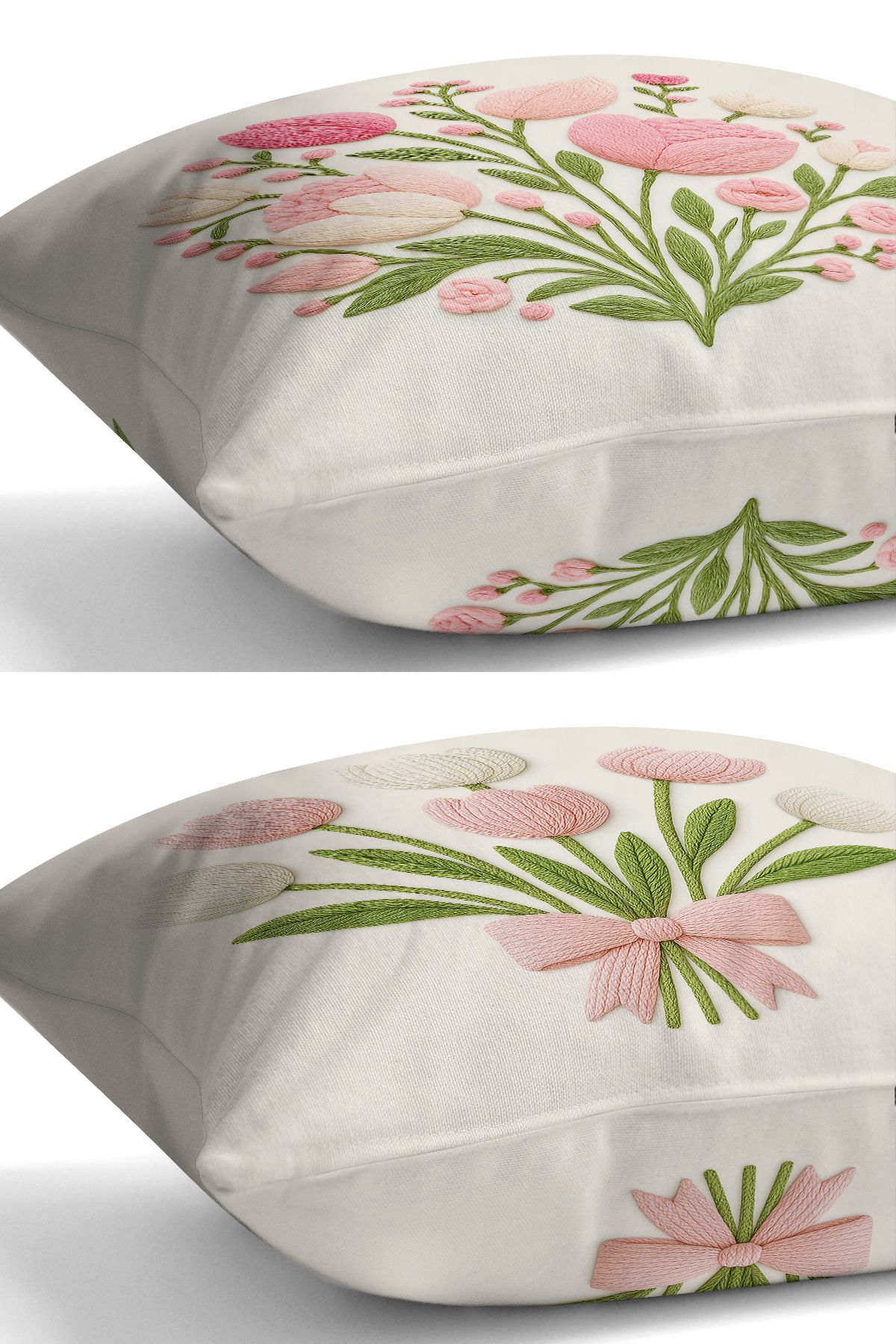 Bertille Home-Set de 3 huse de pernă cu imprimare digitală pe două părți (aspect de broderie cu model de puncție) 6
