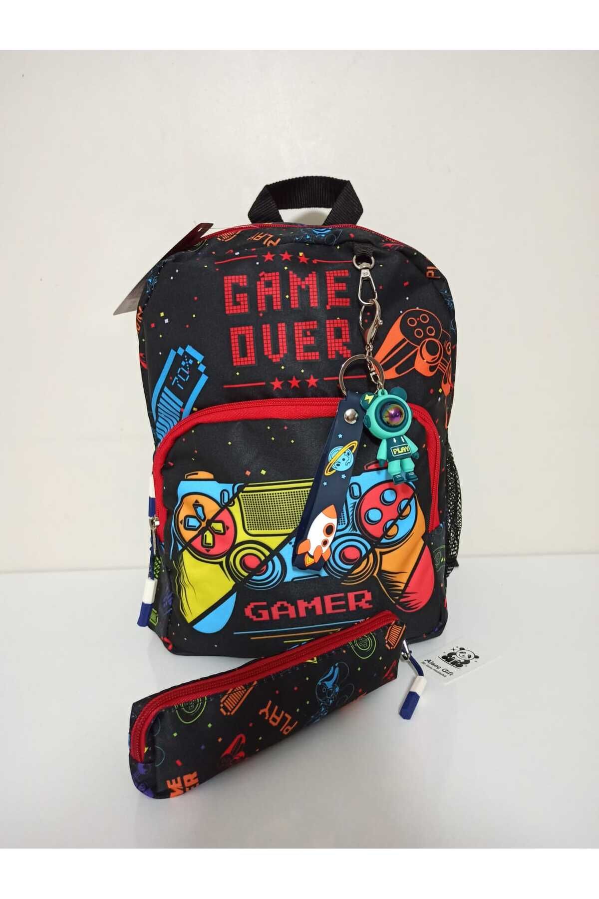 great bags Desen Ortopedik Su Geçirmez Erkek Çocuk Kreş, Anaokulu Sırt Çantası Kalemlik+Anahtarlık