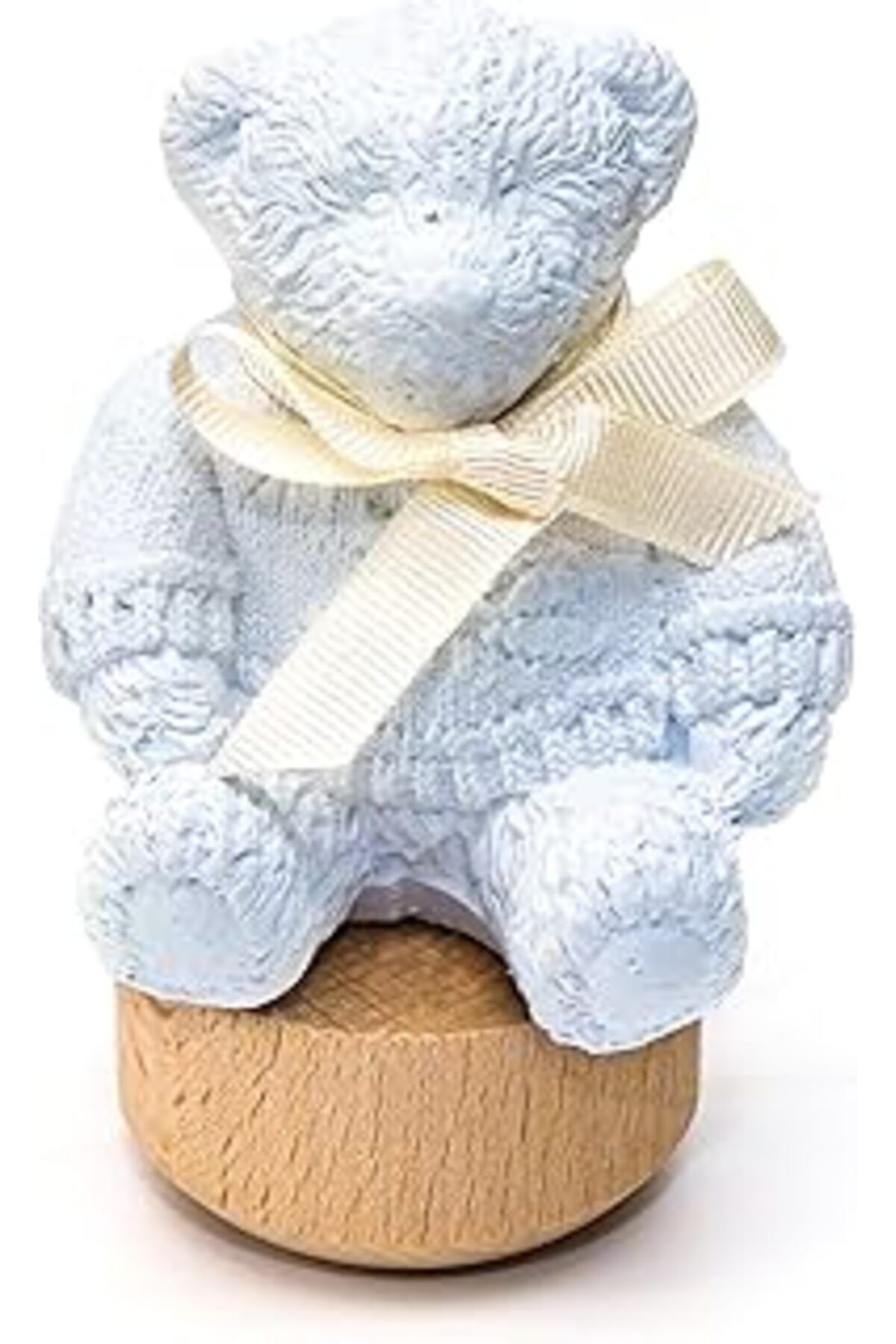 Mu Art Ahşap Missi Ahşap Kaideli New Baby Kokulu Mavi Ayıcık Seramik Koku Taşı