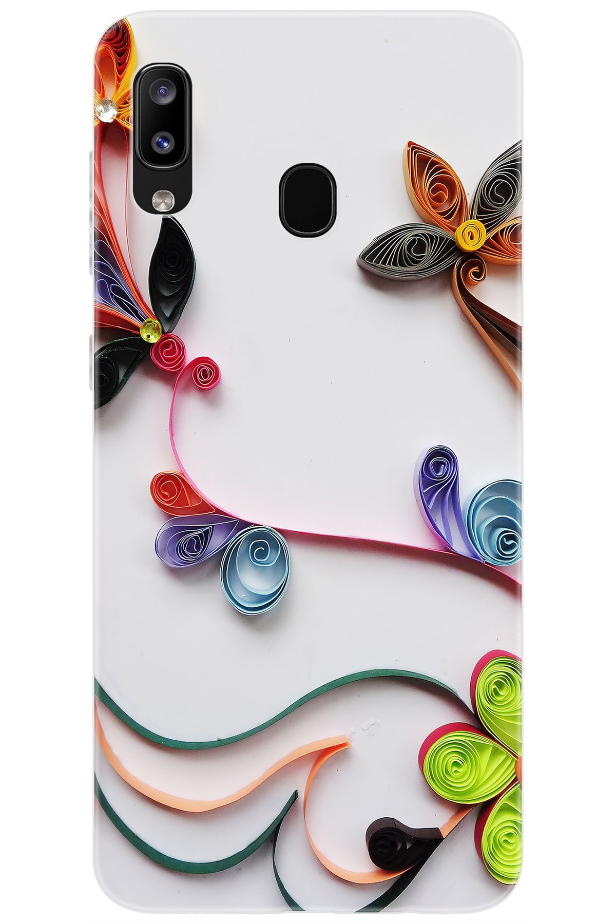 Ceppare Samsung Galaxy M10S (SM-M107F) Uyumlu Kılıf Desen Baskılı Silikon Çiçek Desen STK:220 CP-law0OZU