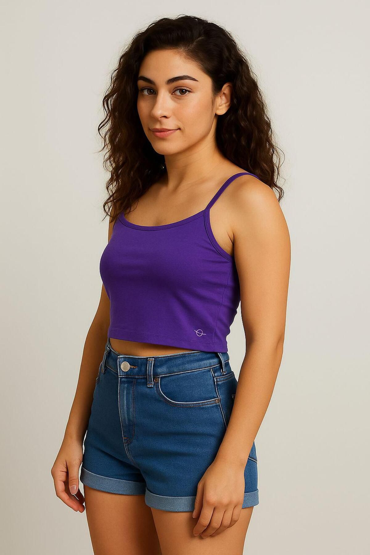 Fibula Moda Kadın İp Askılı Crop