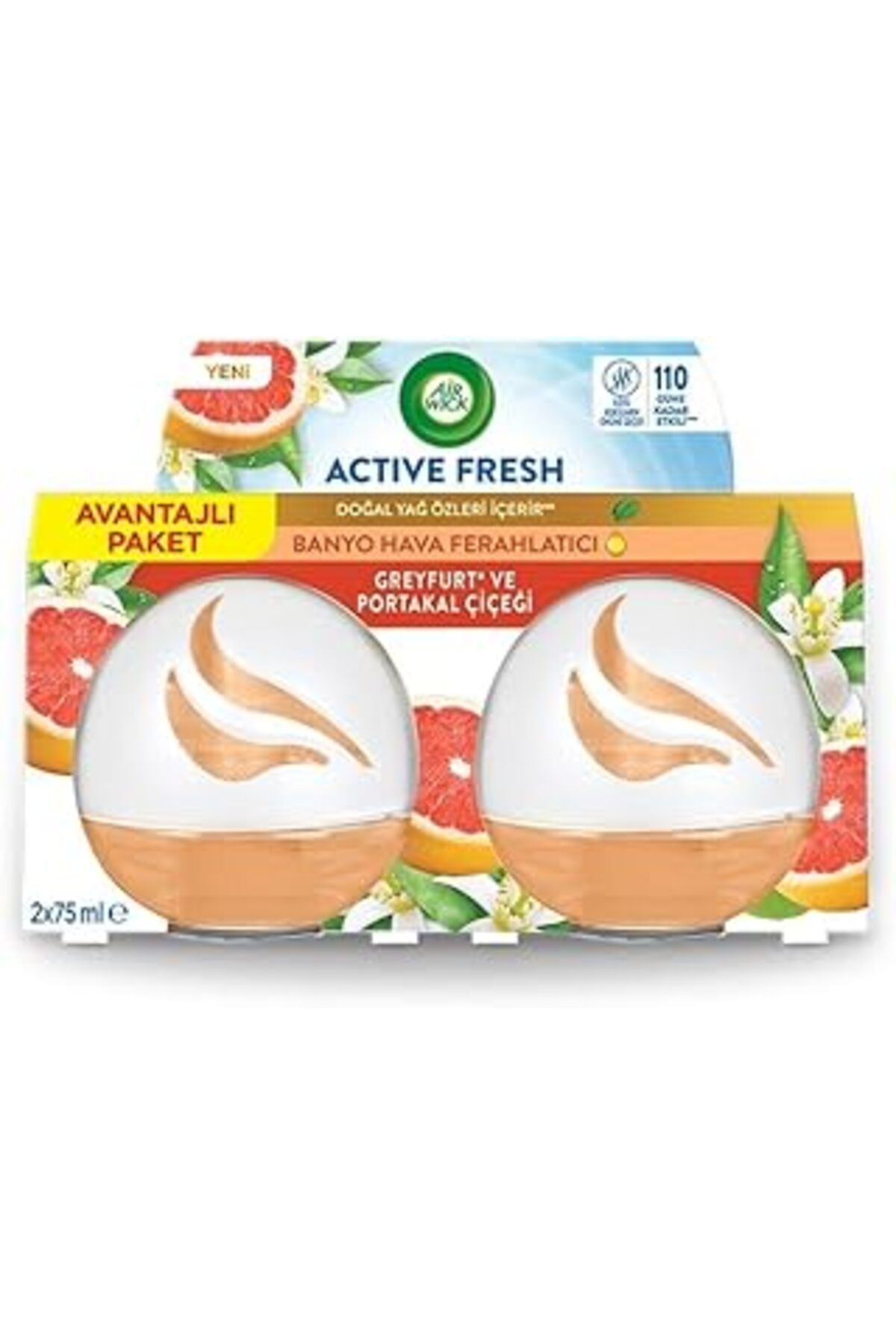 Mu Art Ahşap Air Wick Deco Sphere Greyfurt & Portakal Çiçeği Ikili Paket Oda Kokusu 30 Gün Etkili