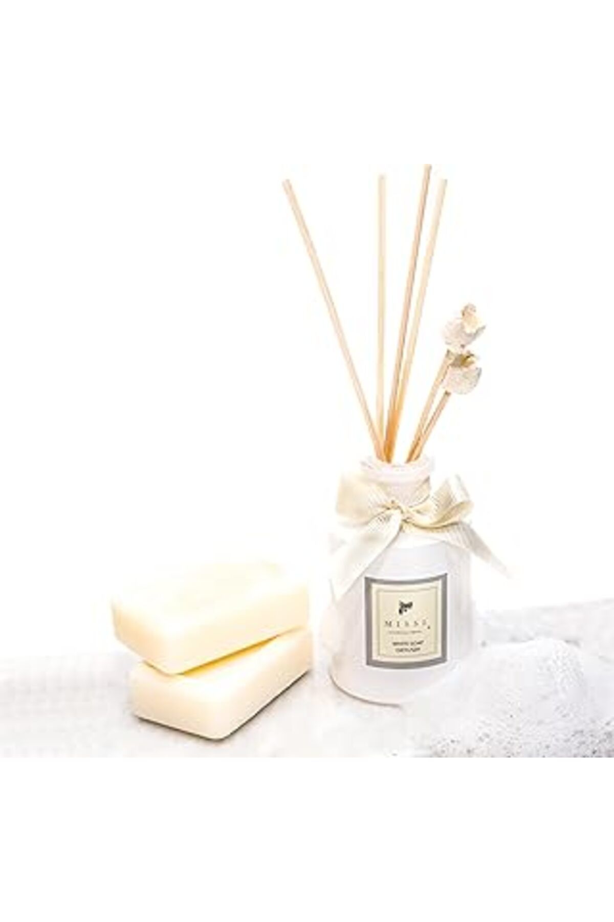 Mu Art Ahşap 110 Ml Ekru Şişe Beyaz Sabun Banyo Kokusu